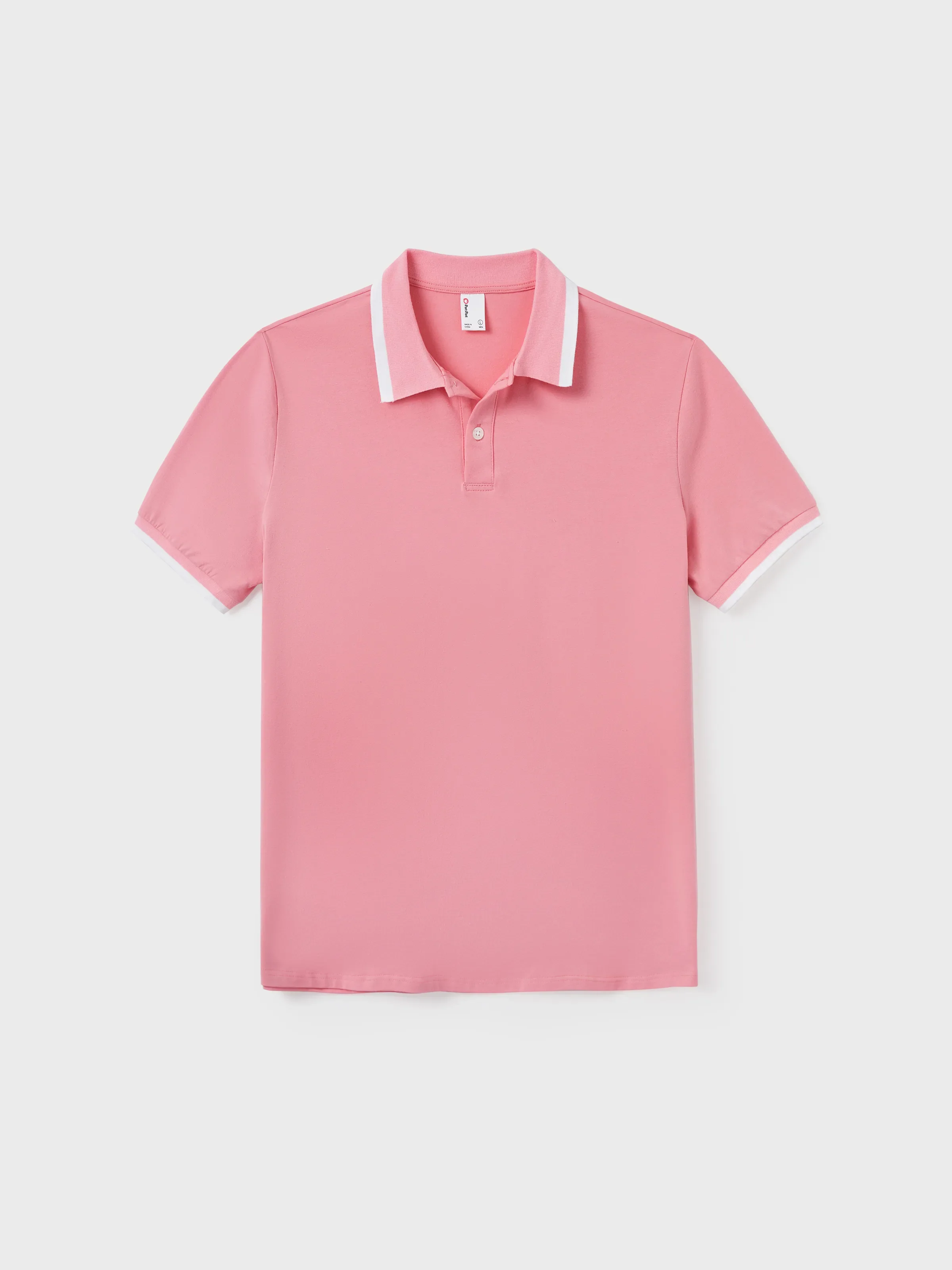 Family Matching Outfits Set Solid Color Short-sleeve Polo Collar Shirt or Flower Print Hollow out Dress Pink - Image 21