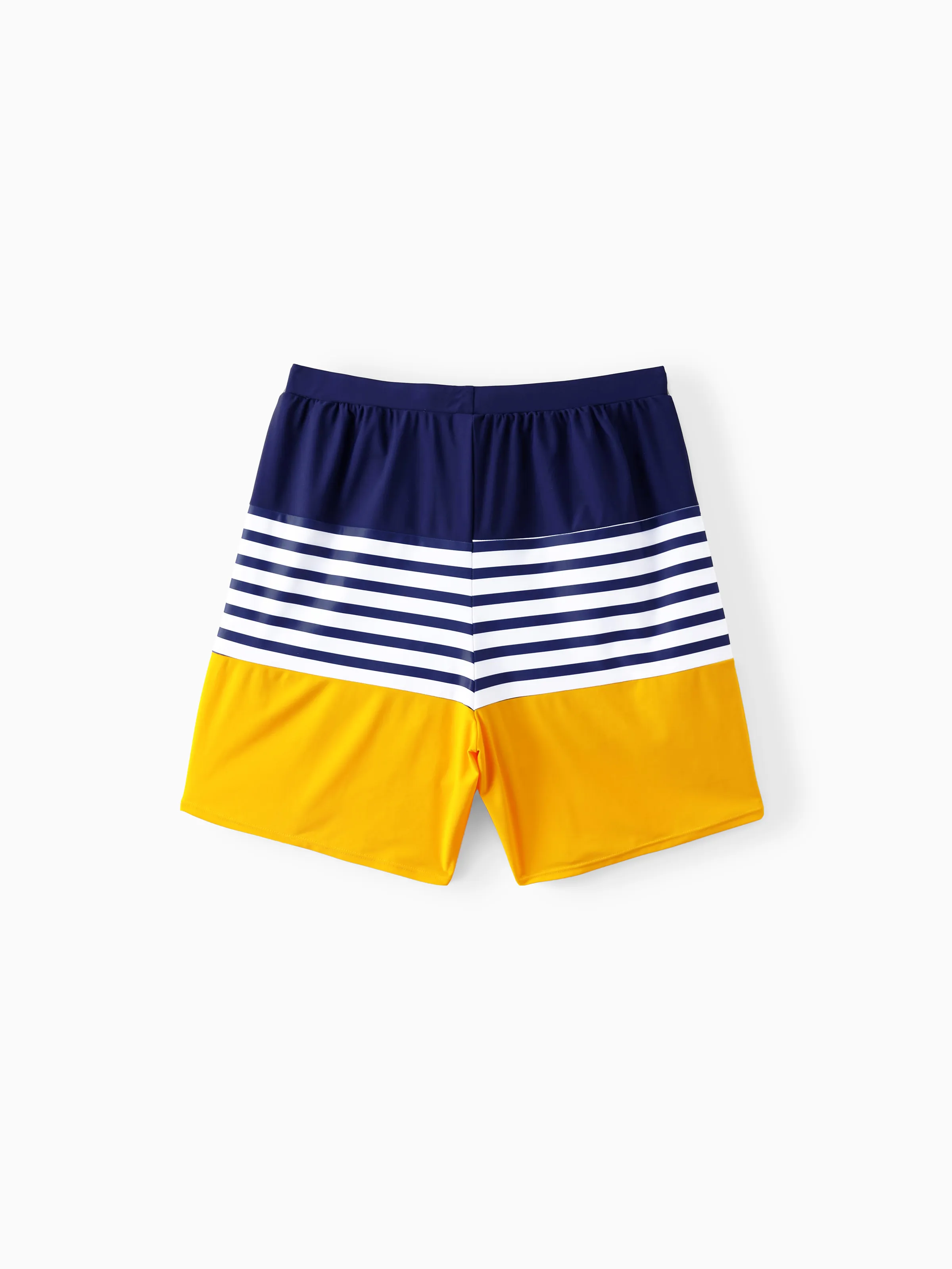 Family Matching Stripe & Colorblock Spliced One Piece Swimsuit or Swim Trunks Shorts ColorBlock - Image 18