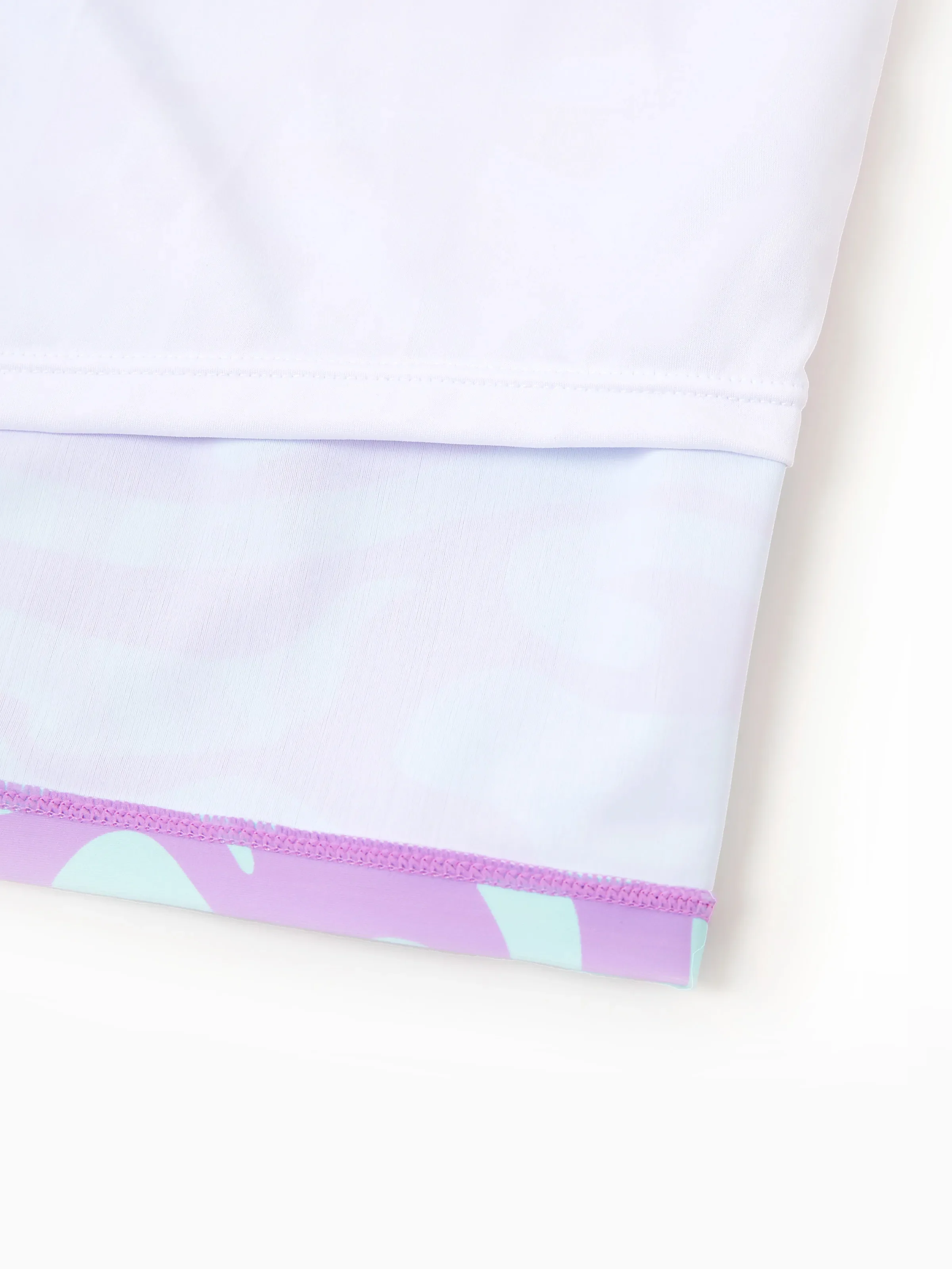 Family Matching Trendy Purple & Blue Wave Print Swim Trunks or Midriff Cutout One-Piece Swimsuit Purple - Image 20