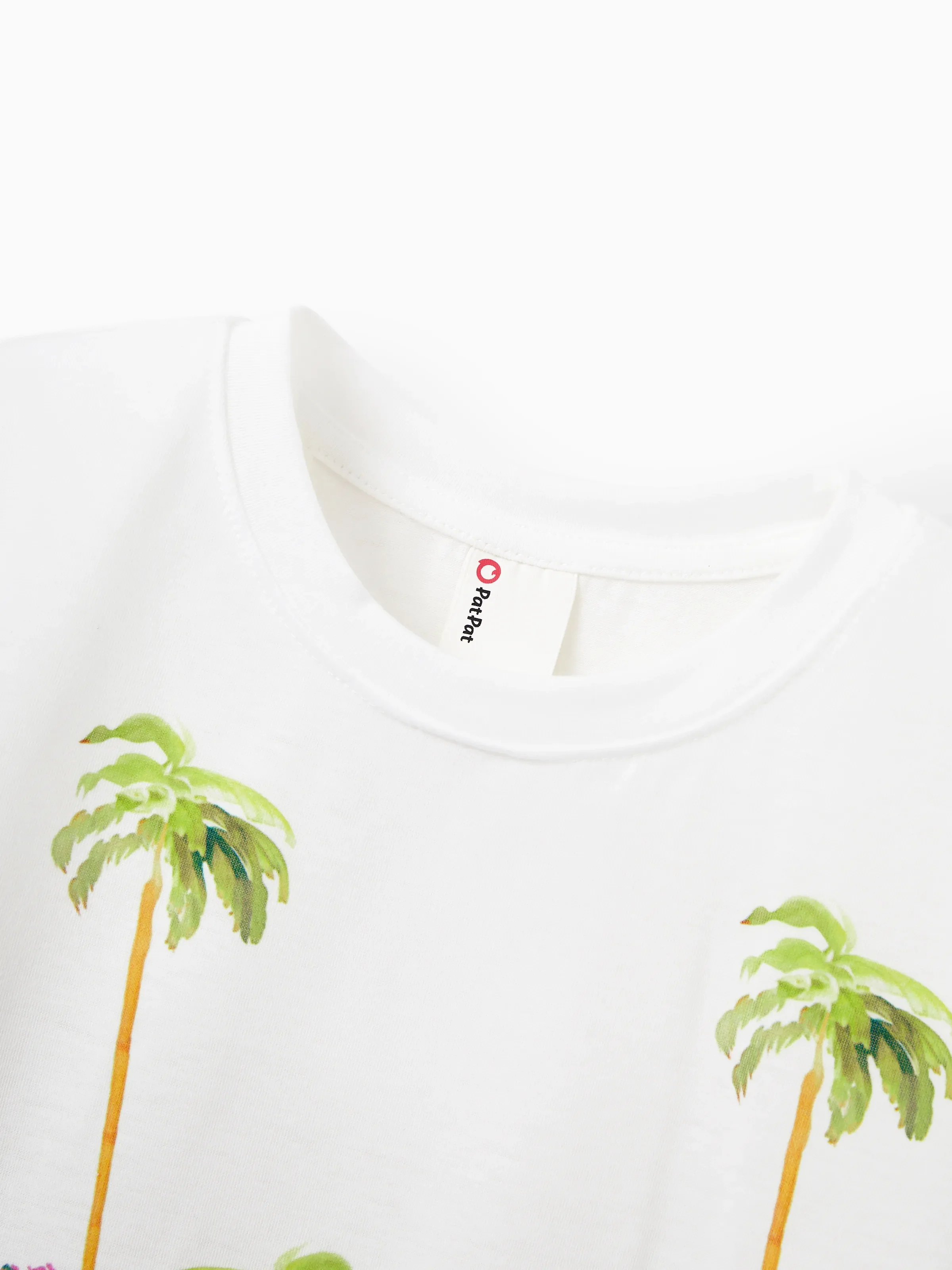 Family Matching Vacation Set Tropical Pineapple Coconut Tree Print Short-sleeve T-shirt or Hollow out Strap Dress for Summer Vacation  White - Image 22