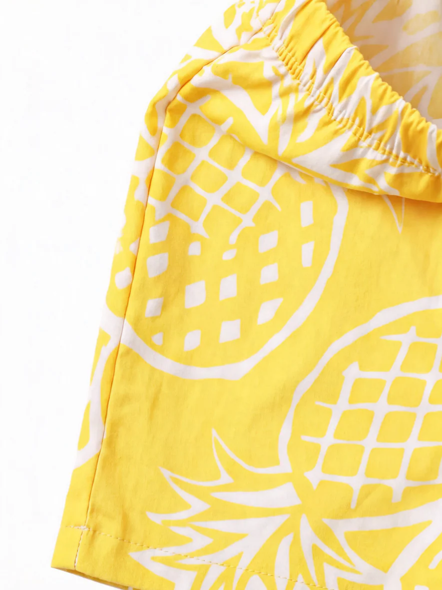 Fresh Market Baby Boy Pineapple Shirt & Shorts Set Yellow - Image 5