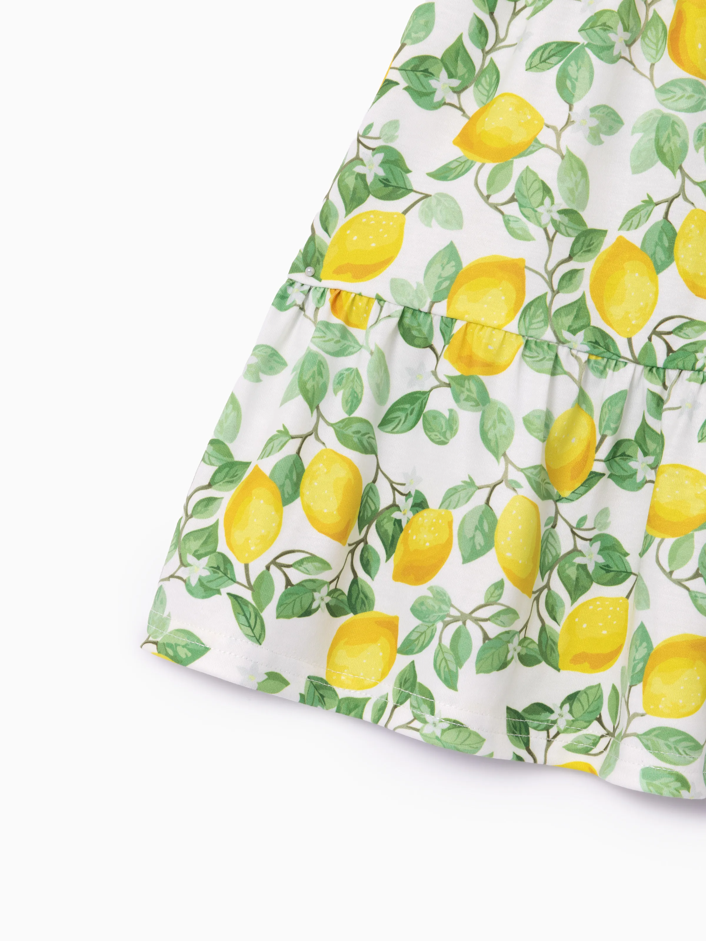 Fresh Market Toddler Girl Lemon Print Dress Yellow+White - Image 6