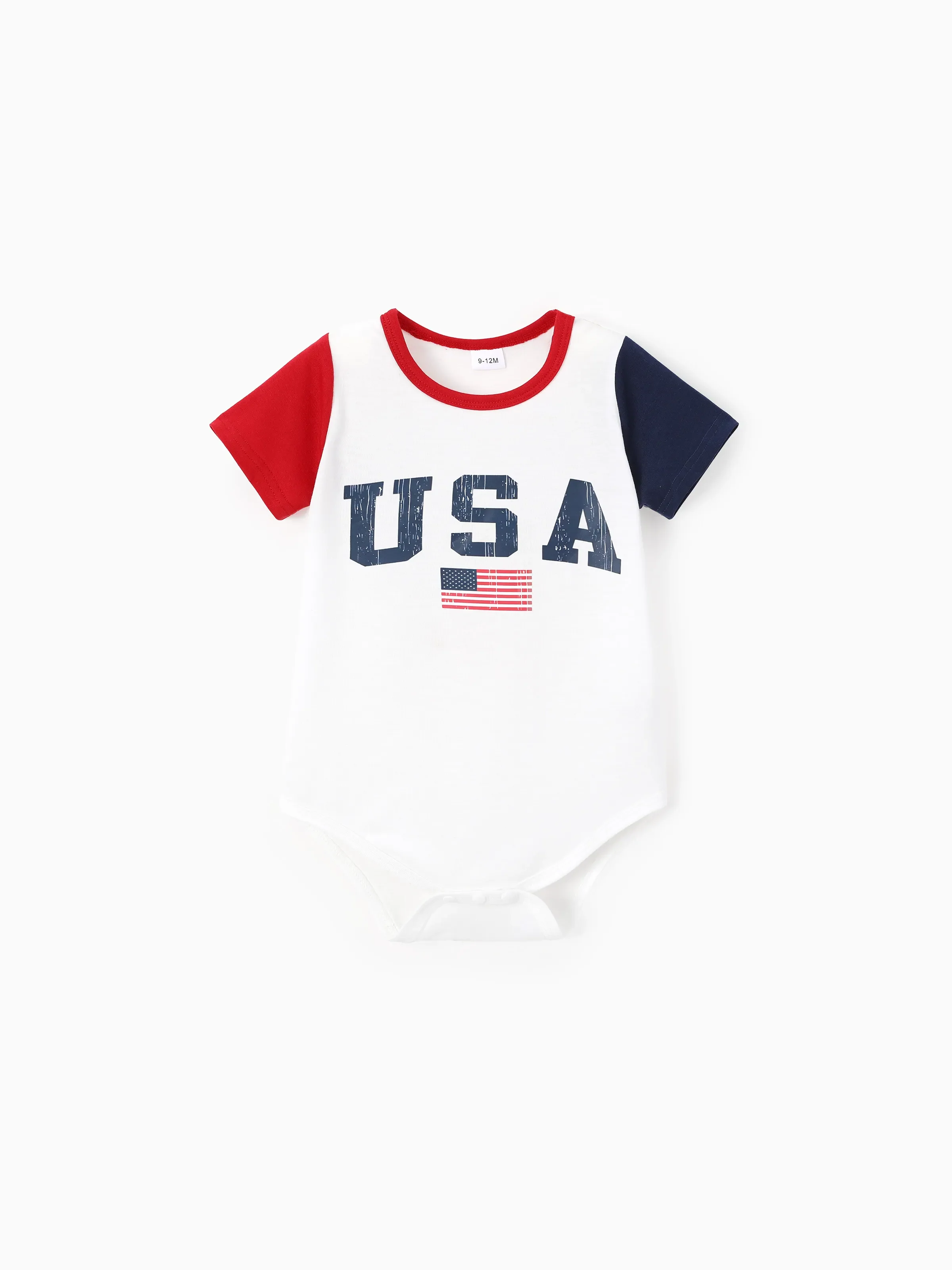 Independence Day Baby Boy 2pcs Patriotic USA Bodysuit with Shorts Sporty Set White - Image 4