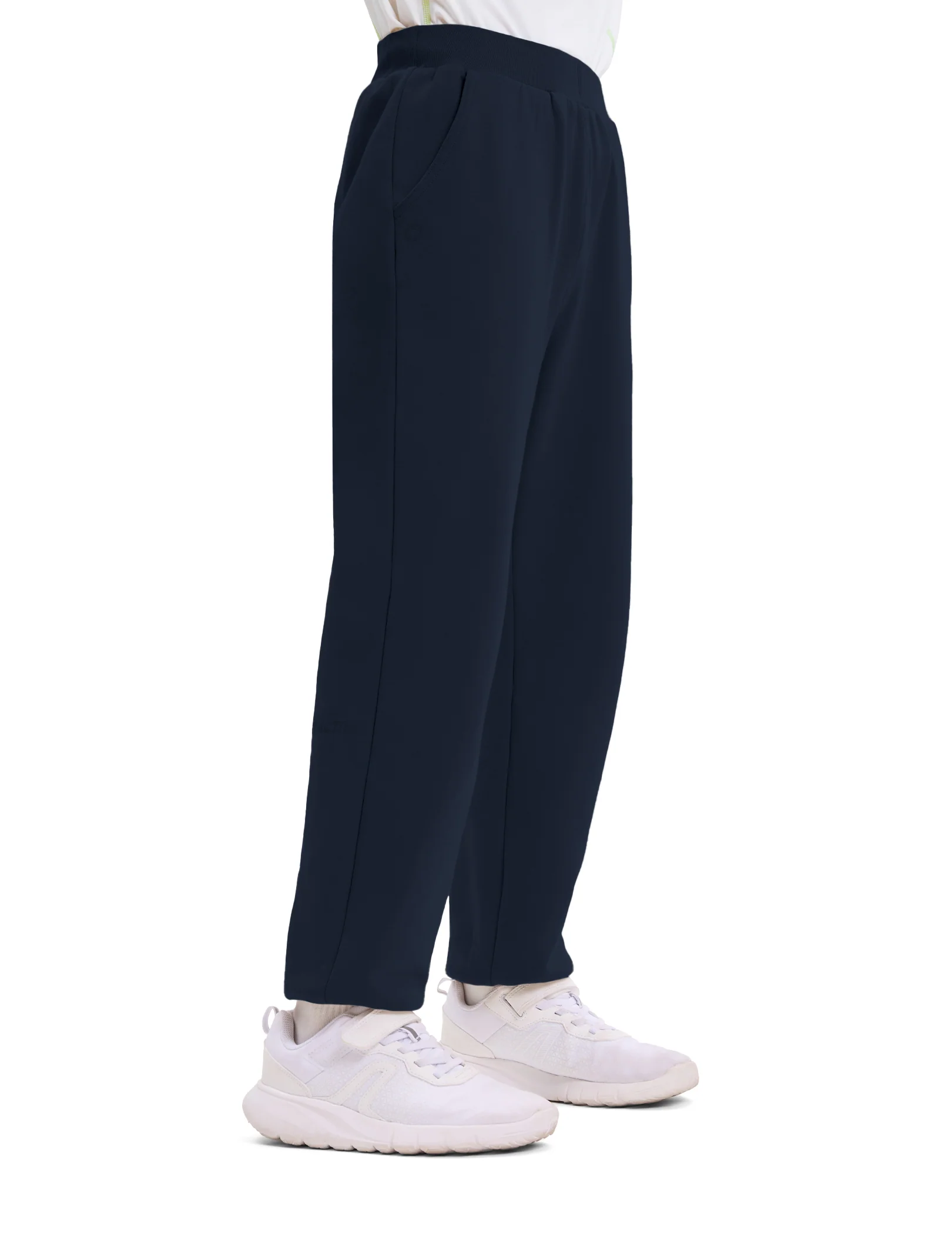 kids fleece lined jogger pants with reflective print and pockets warm breathable and moisture wicking sweatpants for boys and girls deep blue