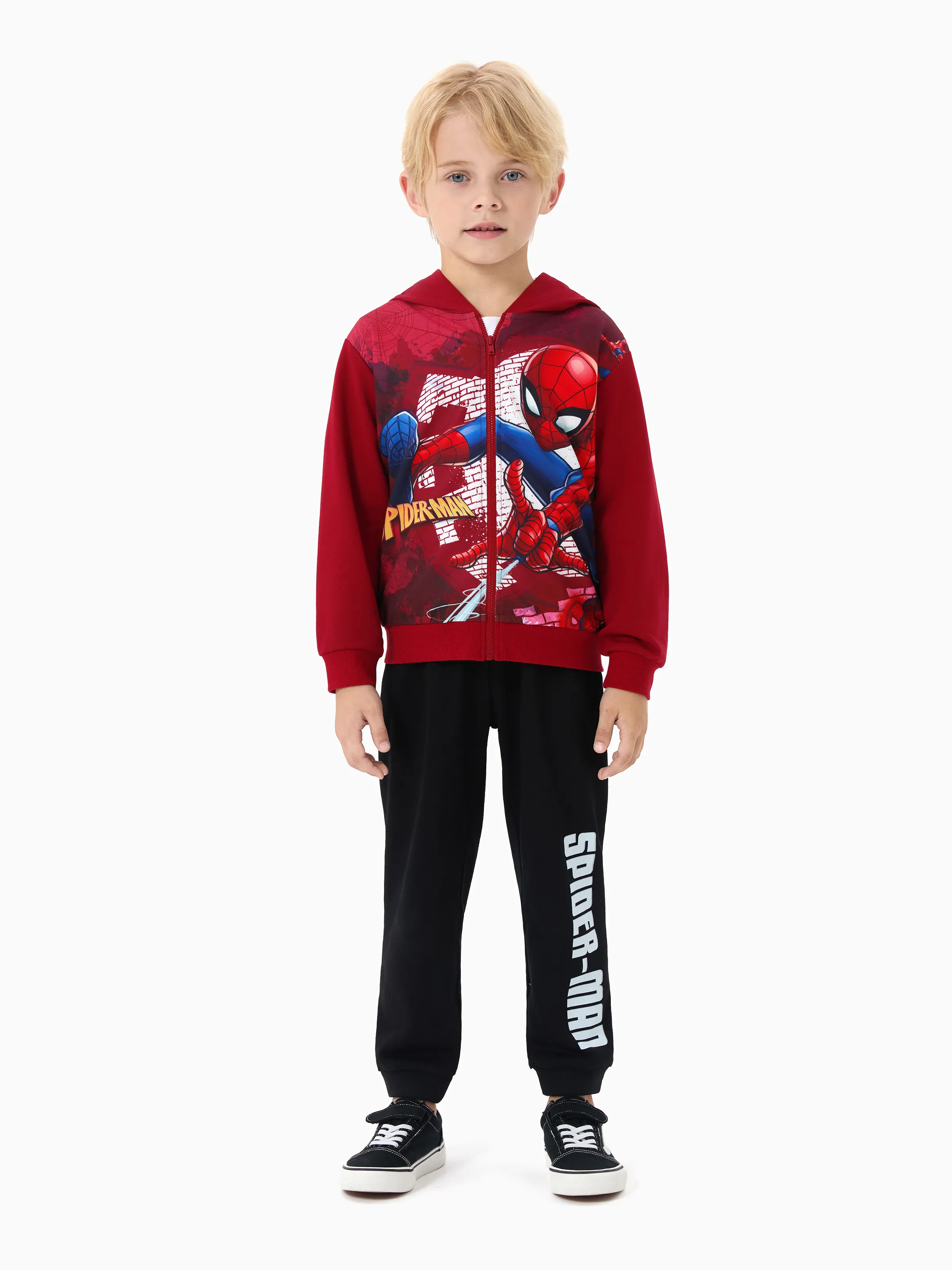 Marvel Toddler/Kid Boy Spider-Man Hooded Jacket Burgundy - Image 2