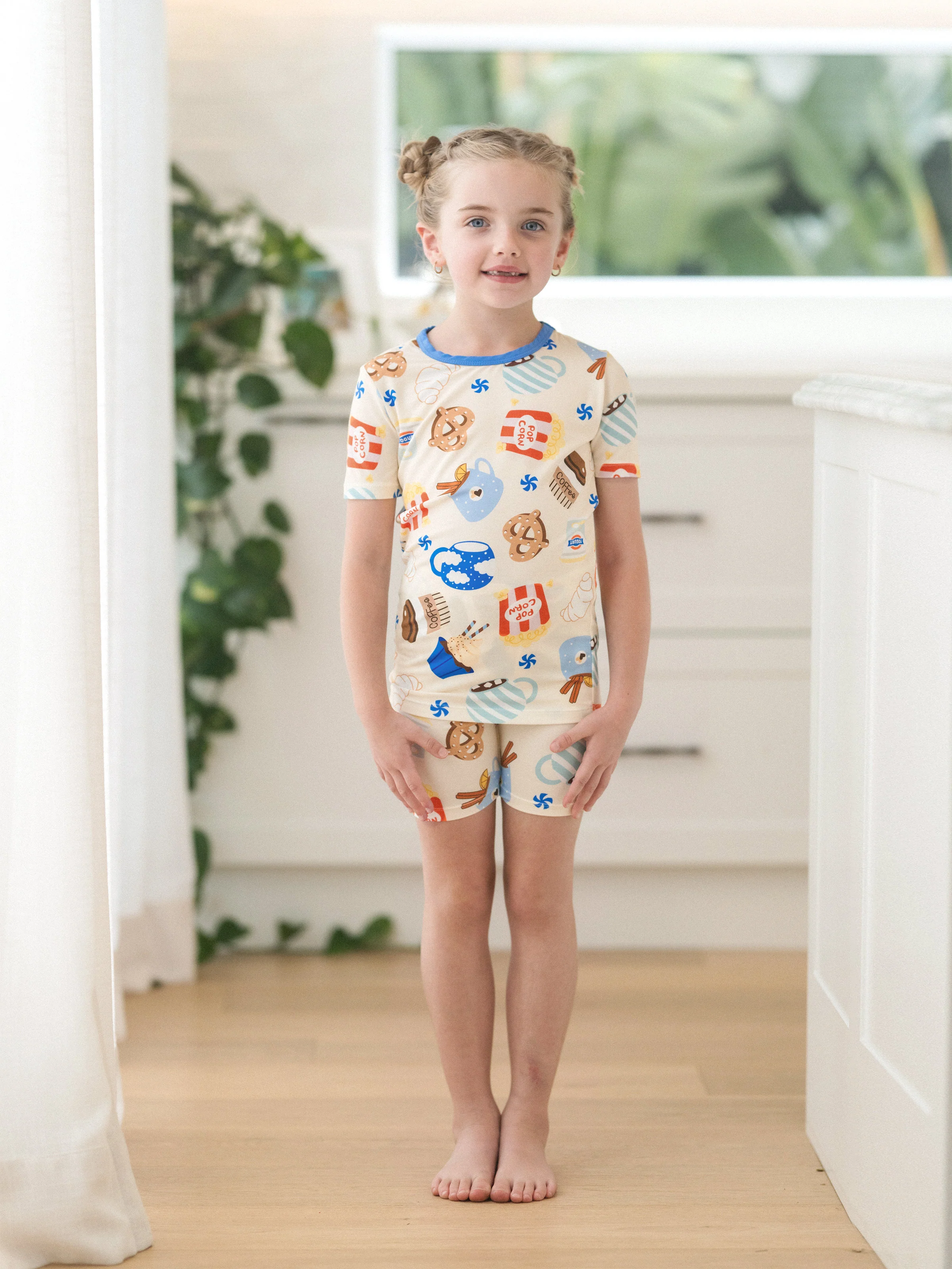 Family Matching Bamboo Pajamas Buttery Soft Bamboo Viscose PJs for Men Women Kids Toddler Baby, Cozy Dessert Print Short-sleeve Sleepwear Blue - Image 22