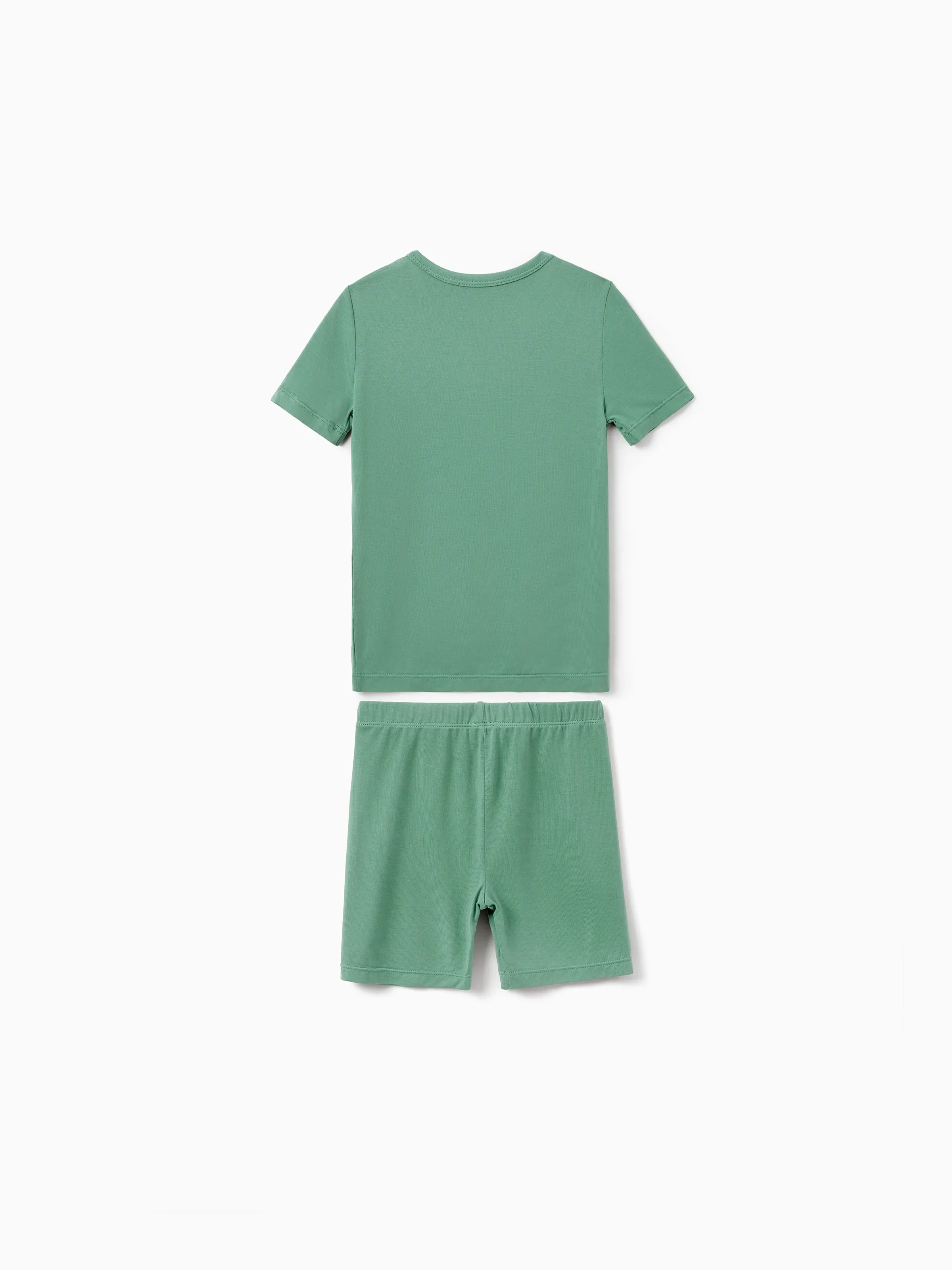 Mommy & me Bamboo Pajamas Buttery Soft Bamboo Viscose PJs for Men Women Kids Toddler Baby, Solid Color Short Sleeve Shirt & Shorts Sleepwear Green - Image 10