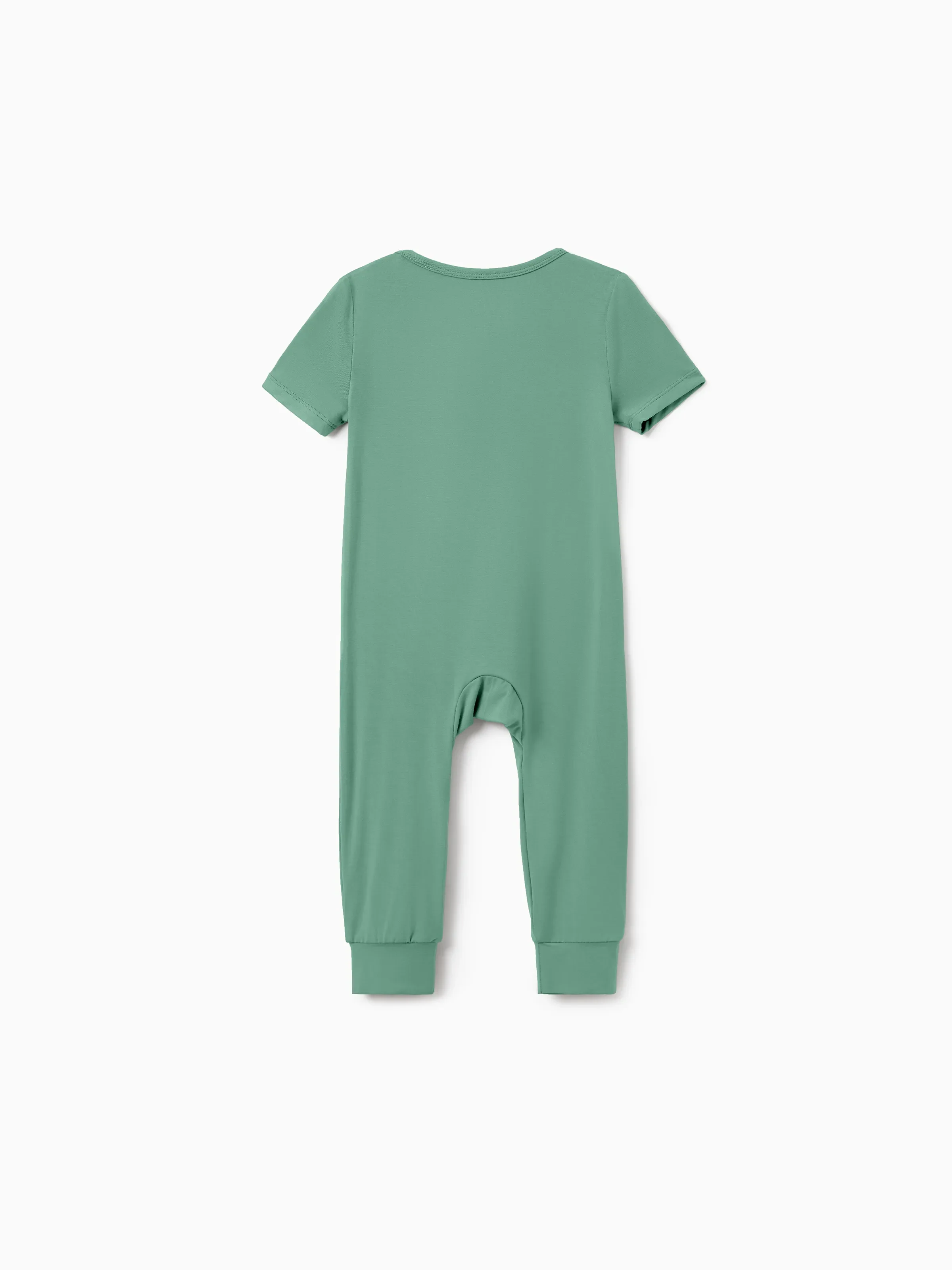 Mommy & me Bamboo Pajamas Buttery Soft Bamboo Viscose PJs for Men Women Kids Toddler Baby, Solid Color Short Sleeve Shirt & Shorts Sleepwear Green - Image 15