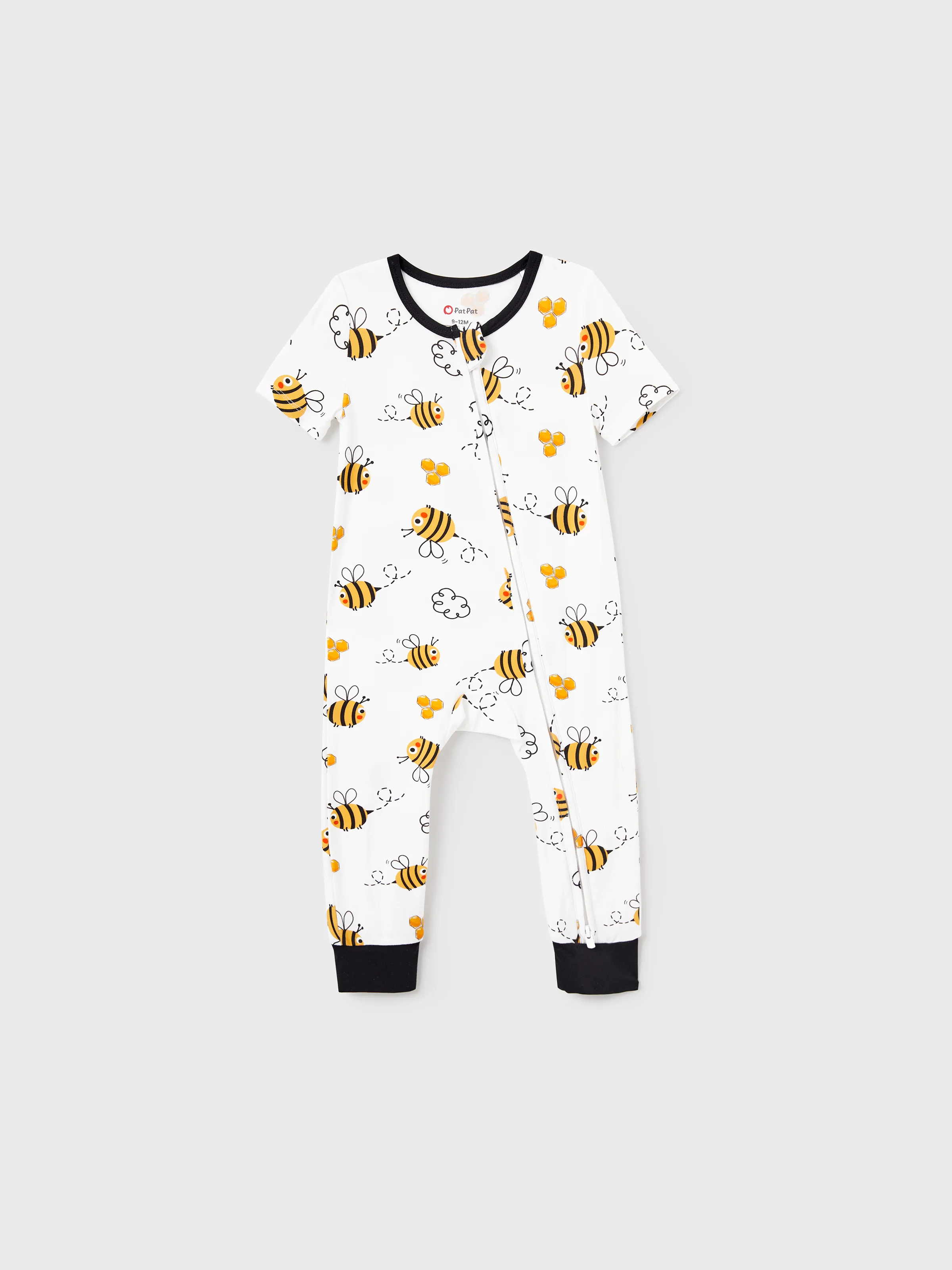 Mommy & me Bamboo Pajamas Soft Bamboo Viscose PJs for Men Women Kids Toddler, Cute Bee Print Sleepwear with Short Sleeve Top and Long Pants White - Image 20