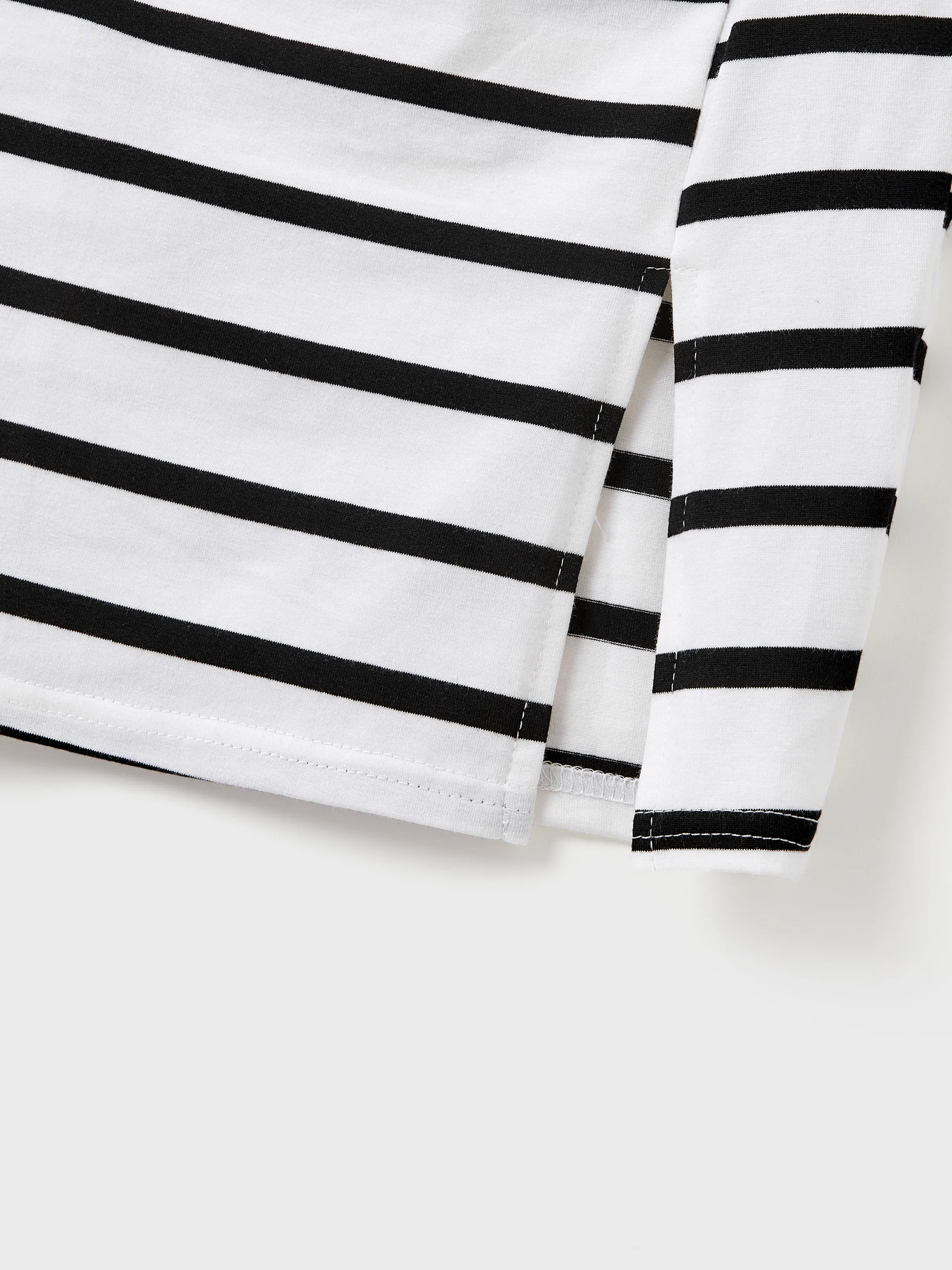 Mommy & me Cotton Set Strap Bodycon Dress Black+White - Image 12