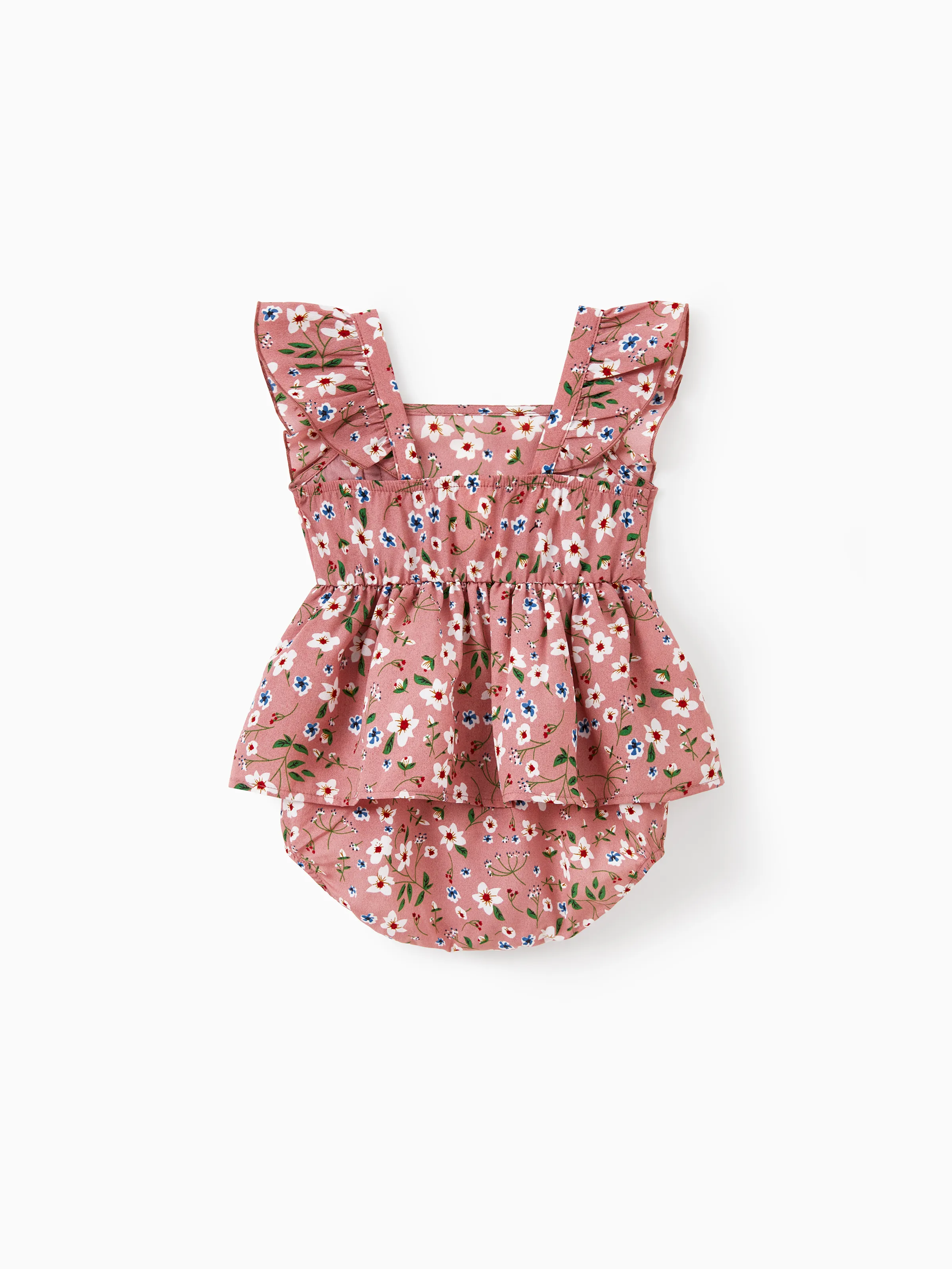 Mommy & me Cotton T-Shirt & Dress Set Daddy / Mini Print Black Tee for Dad and boy, Floral Print splicing Dress for Mom, girl and Baby, Perfect for Summer Family Outings Black - Image 15