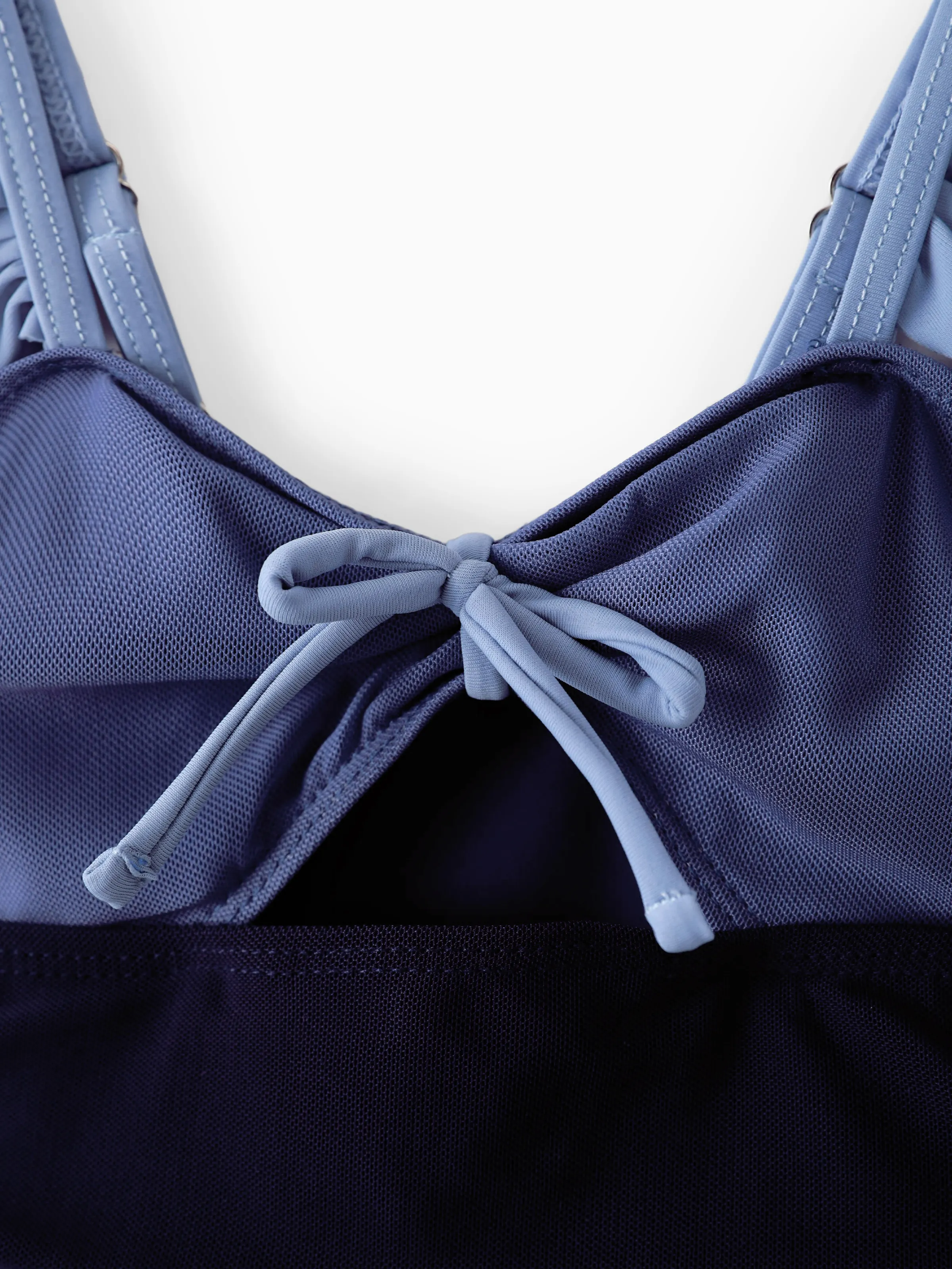 Mommy & me Ruched Bow Tie Cut Out Mesh Ruffle Strap One-Piece Swimsuit (Quick-Dry) MultiColour - Image 11