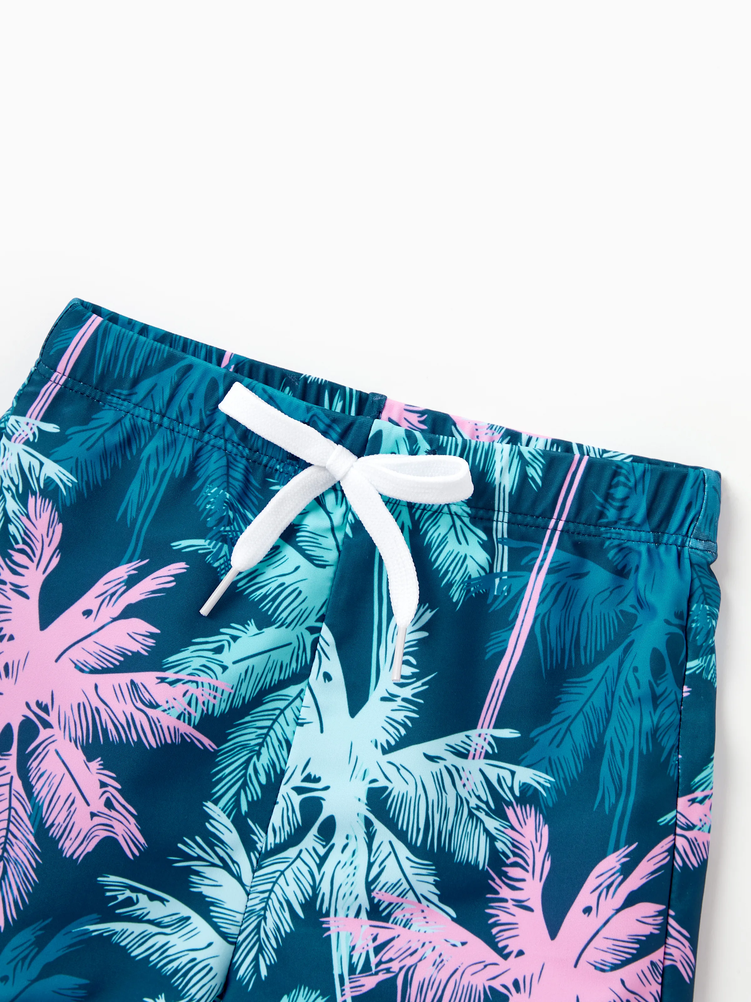 Mommy & me Swimsuits Tropical Palm Tree Print, Mommy and Me Ruffle two-piece Swimsuit, Beach Vacation Swimwear Turquoise - Image 22