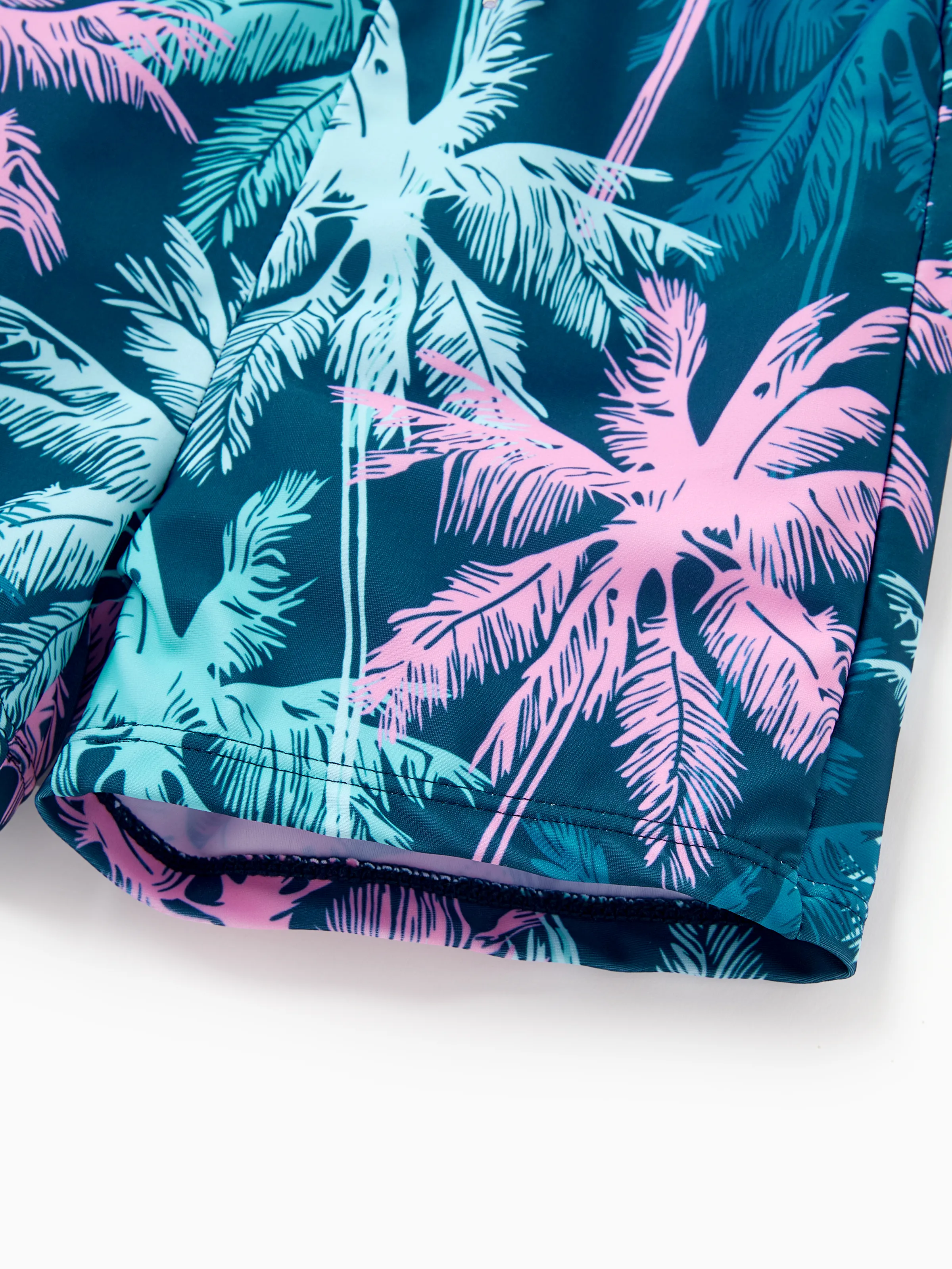 Mommy & me Swimsuits Tropical Palm Tree Print, Mommy and Me Ruffle two-piece Swimsuit, Beach Vacation Swimwear Turquoise - Image 24