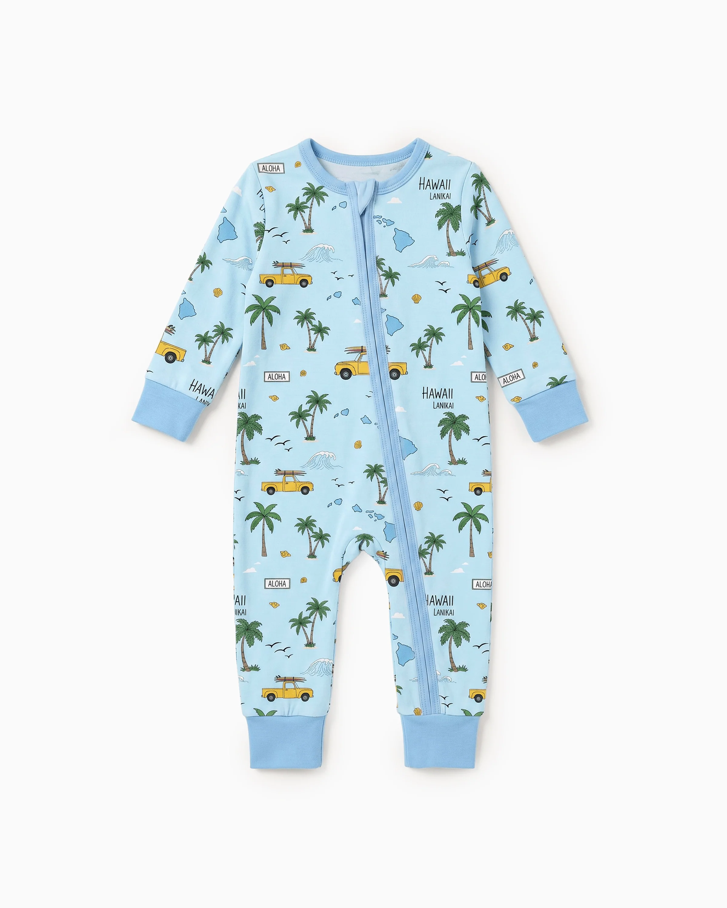Little Explorers Bamboo Zip-Up Baby Pajamas