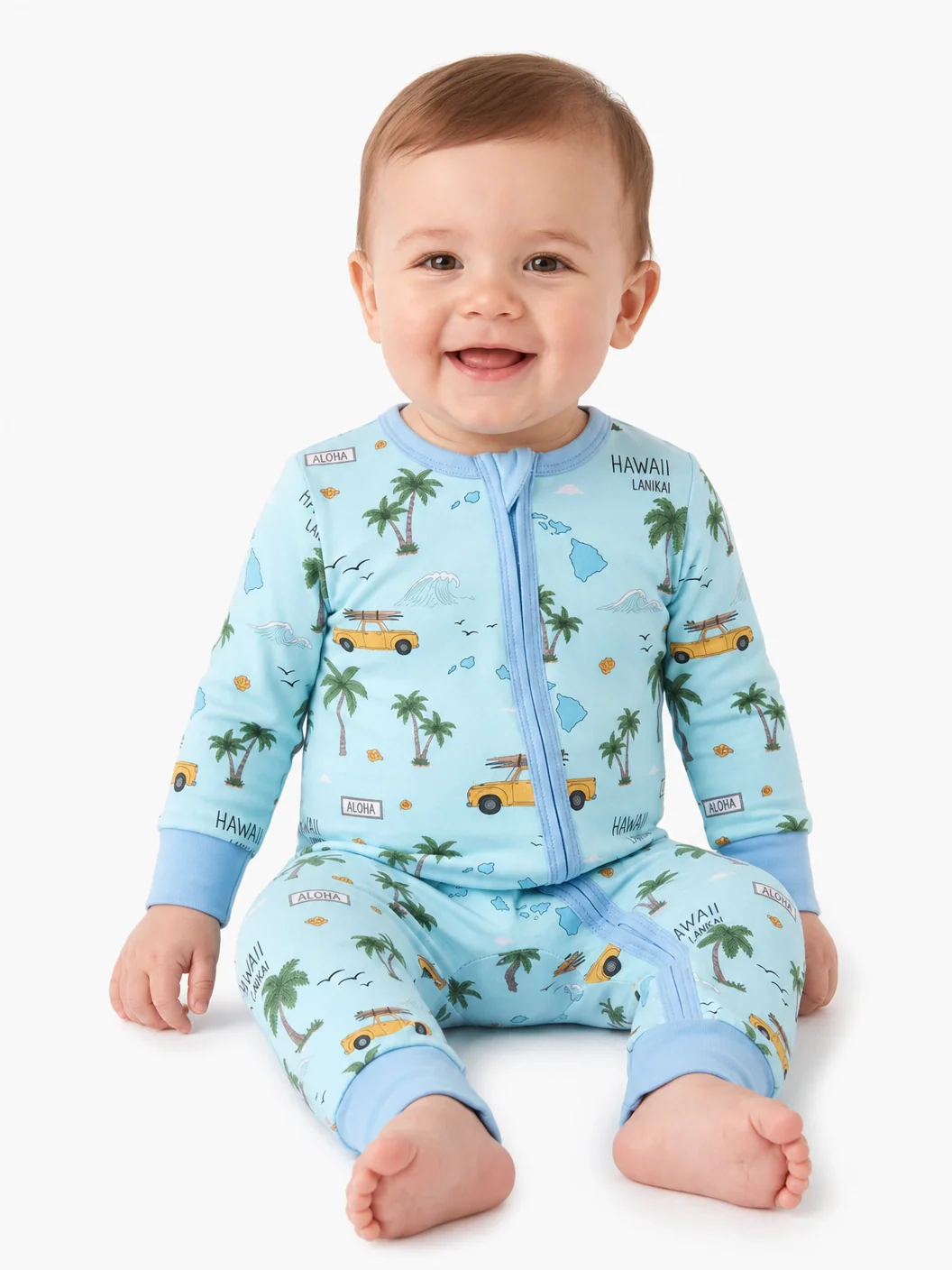 Little Explorers Bamboo Zip-Up Baby Pajamas - Image 2
