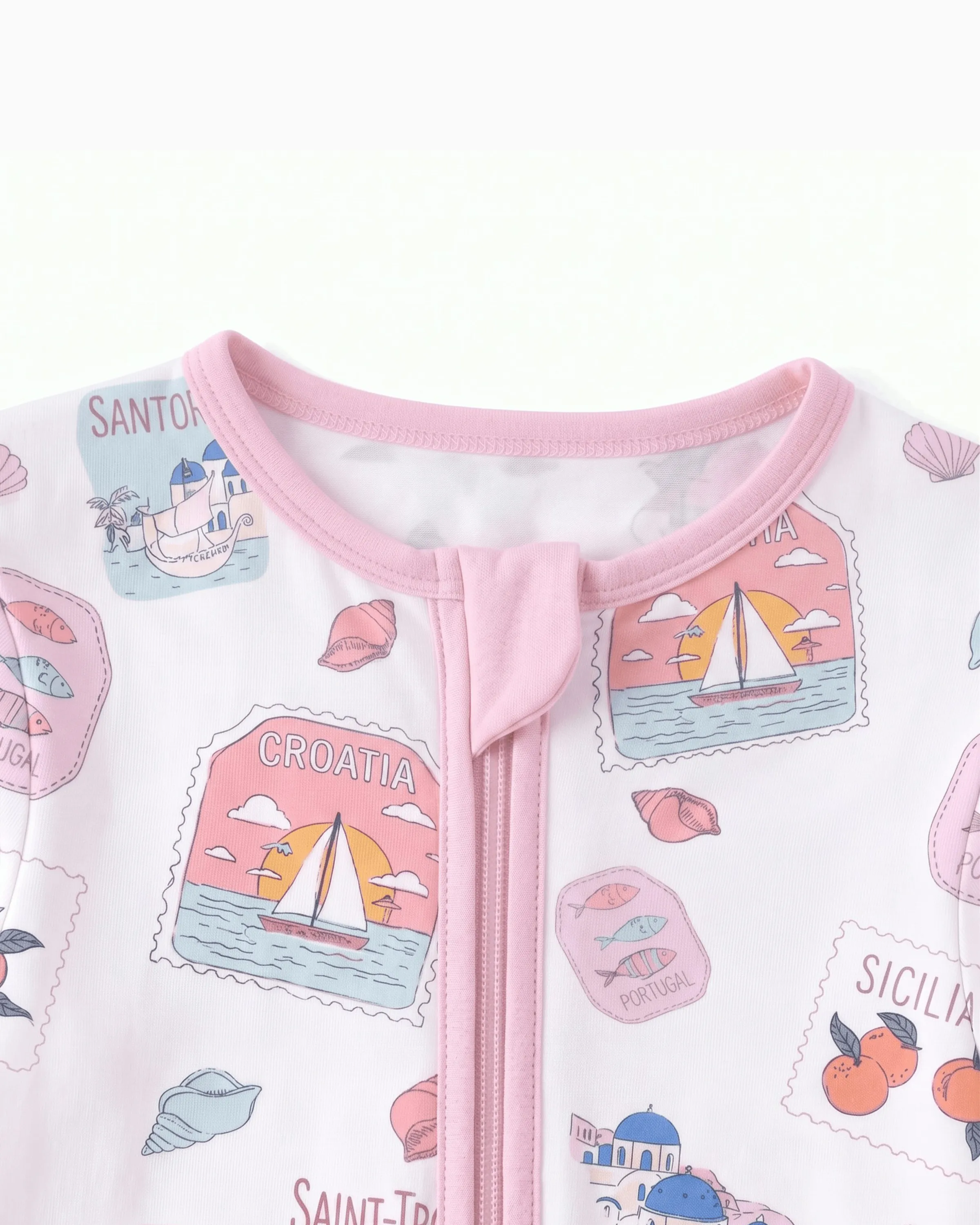 Little Explorers Bamboo Zip-Up Baby Pajamas - Image 4