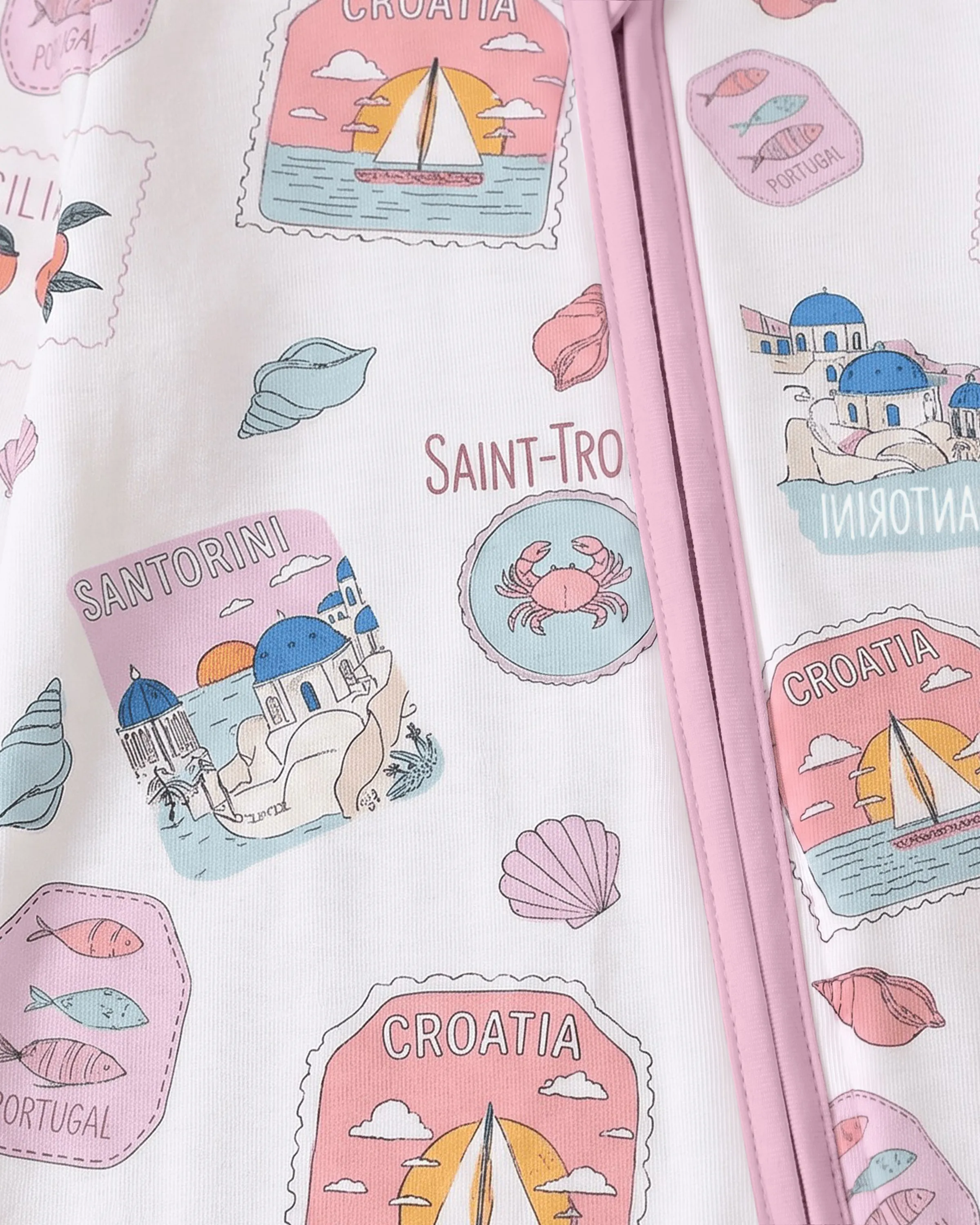Little Explorers Bamboo Zip-Up Baby Pajamas - Image 7
