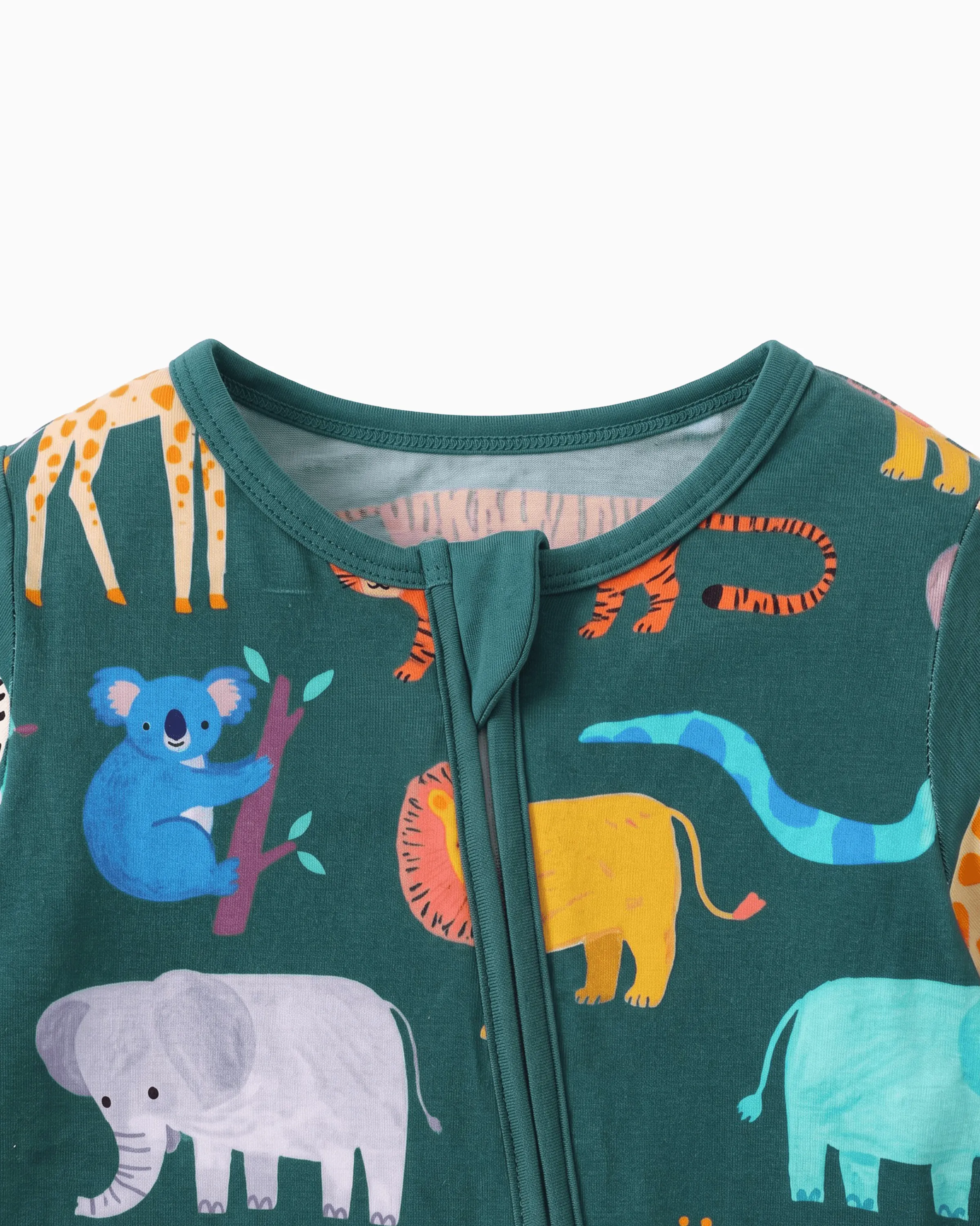 Little Explorers Bamboo Zip-Up Baby Pajamas - Image 4