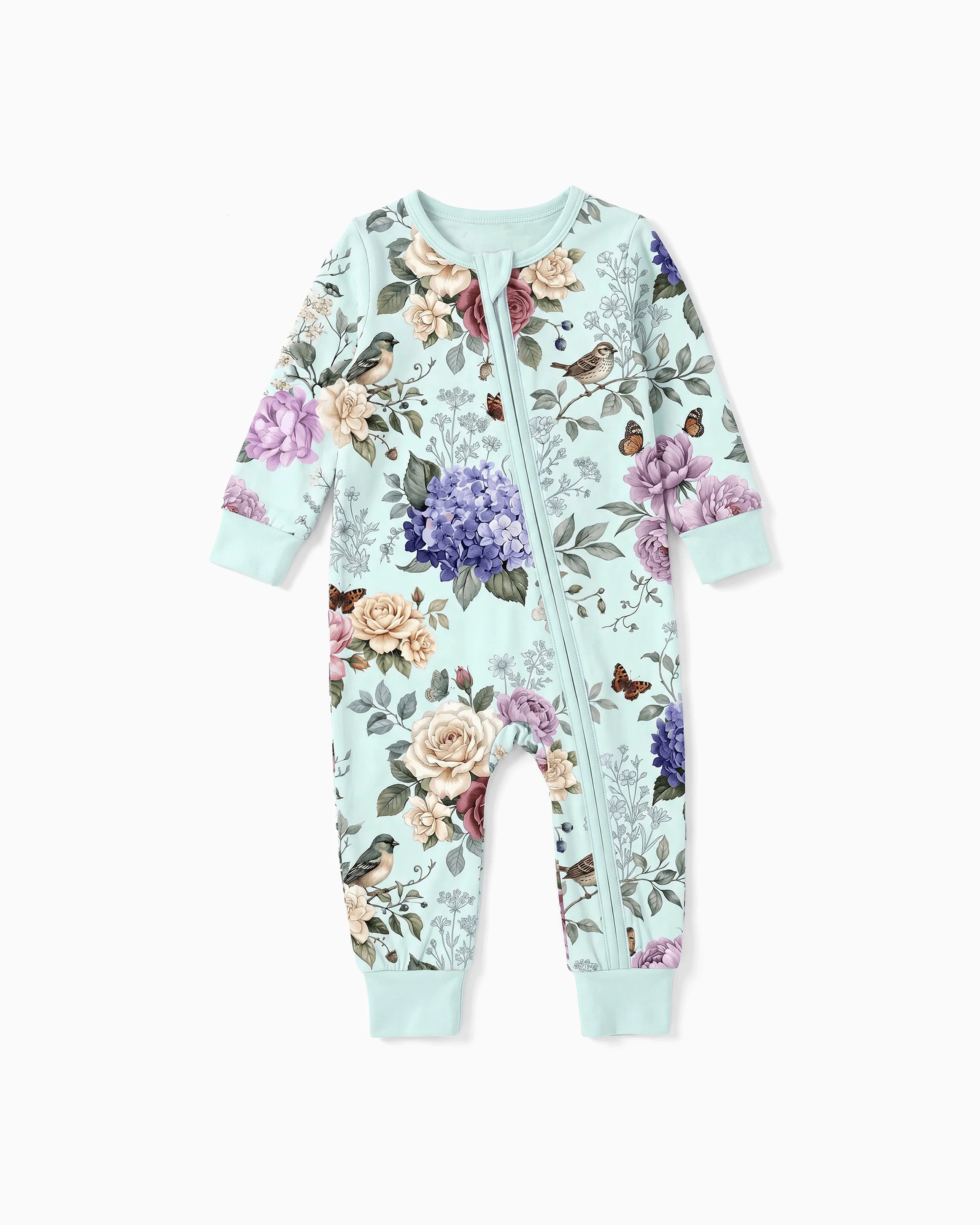 Bloom & Blossoms Bamboo Zip-Up Baby Pajamas