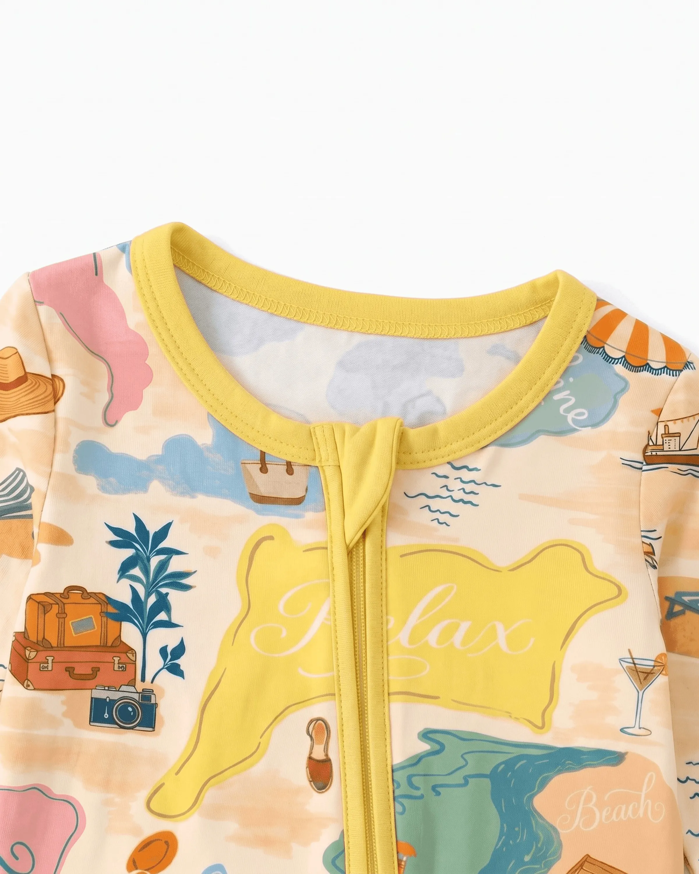 Little Explorers Bamboo Zip-Up Baby Pajamas - Image 4