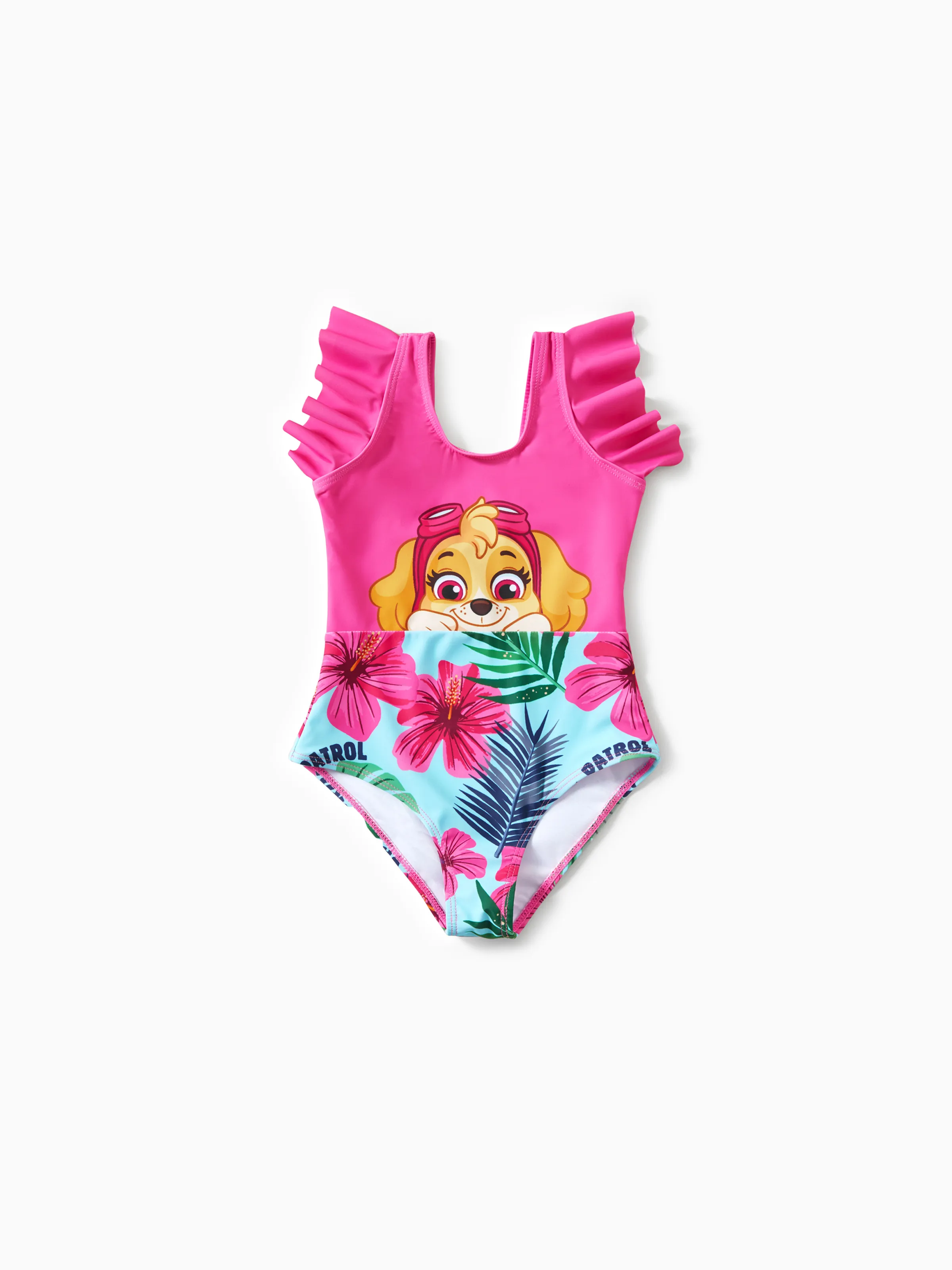 PAW Patrol Family Matching Chase Large Flower All-over Print Swimsuit Roseo - Image 6