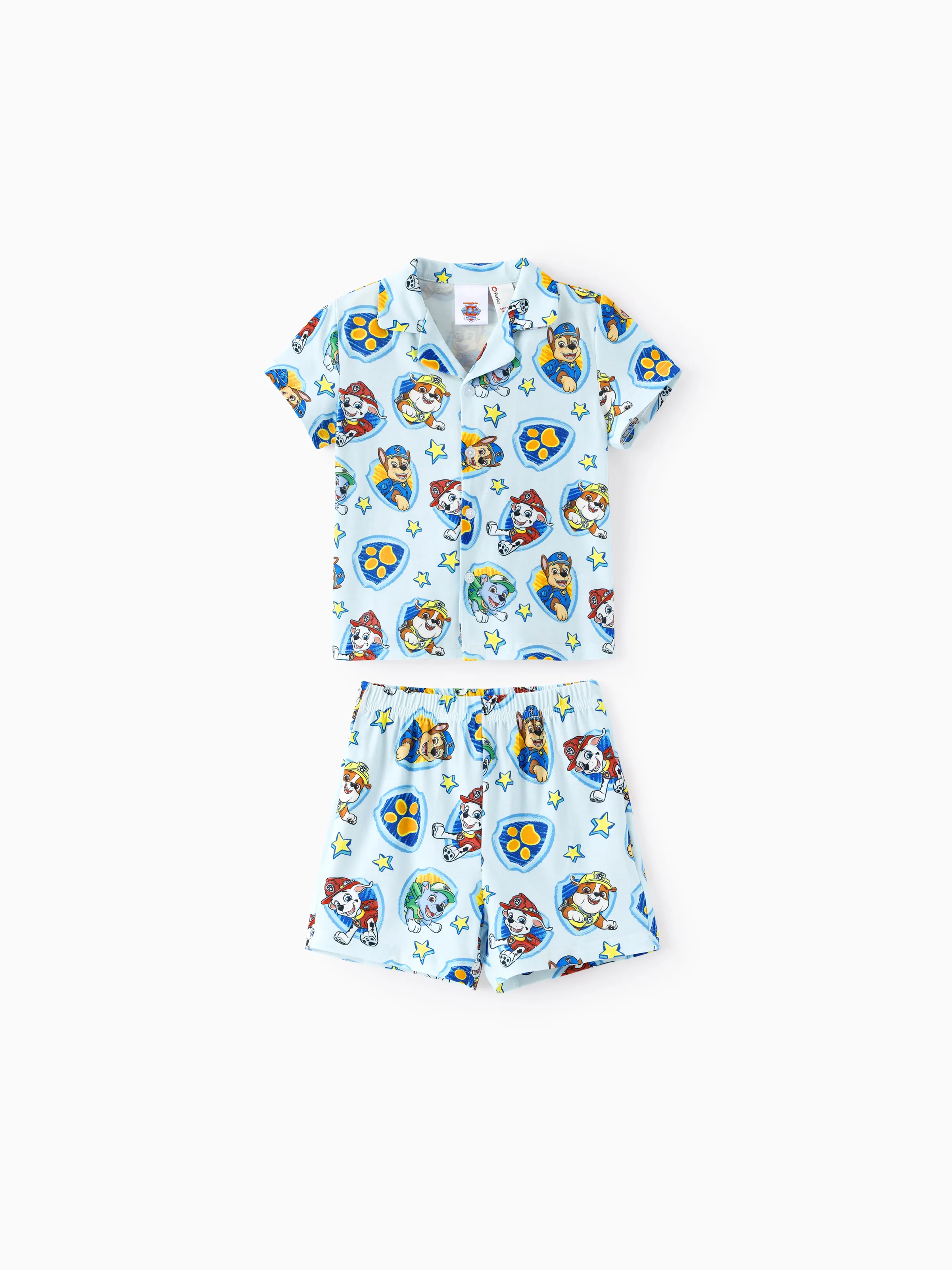 PAW Patrol Mommy & me Casual Stripe Lapel Pajamas Sets with Flame Resistant Color block - Image 13