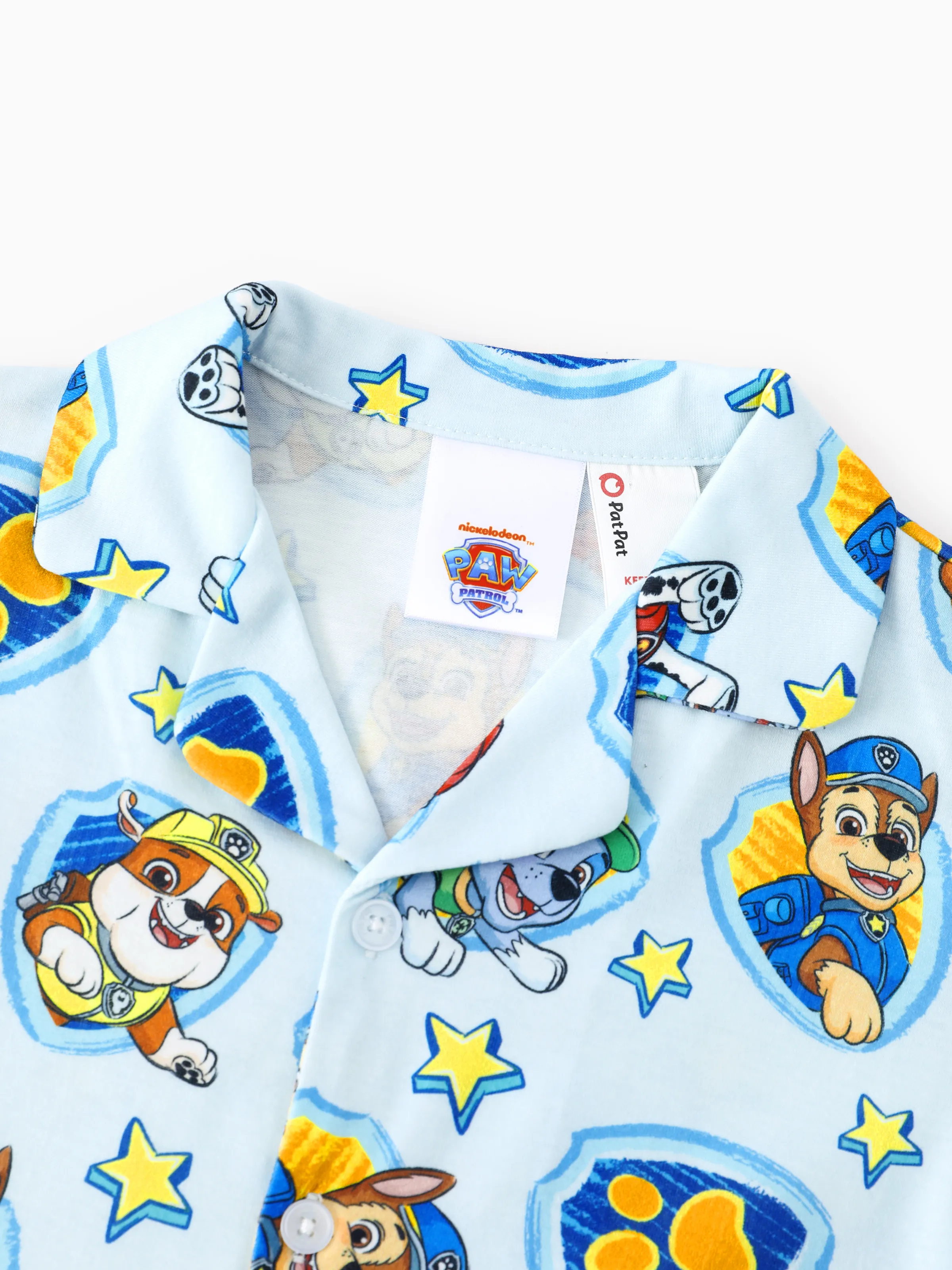 PAW Patrol Mommy & me Casual Stripe Lapel Pajamas Sets with Flame Resistant Color block - Image 15