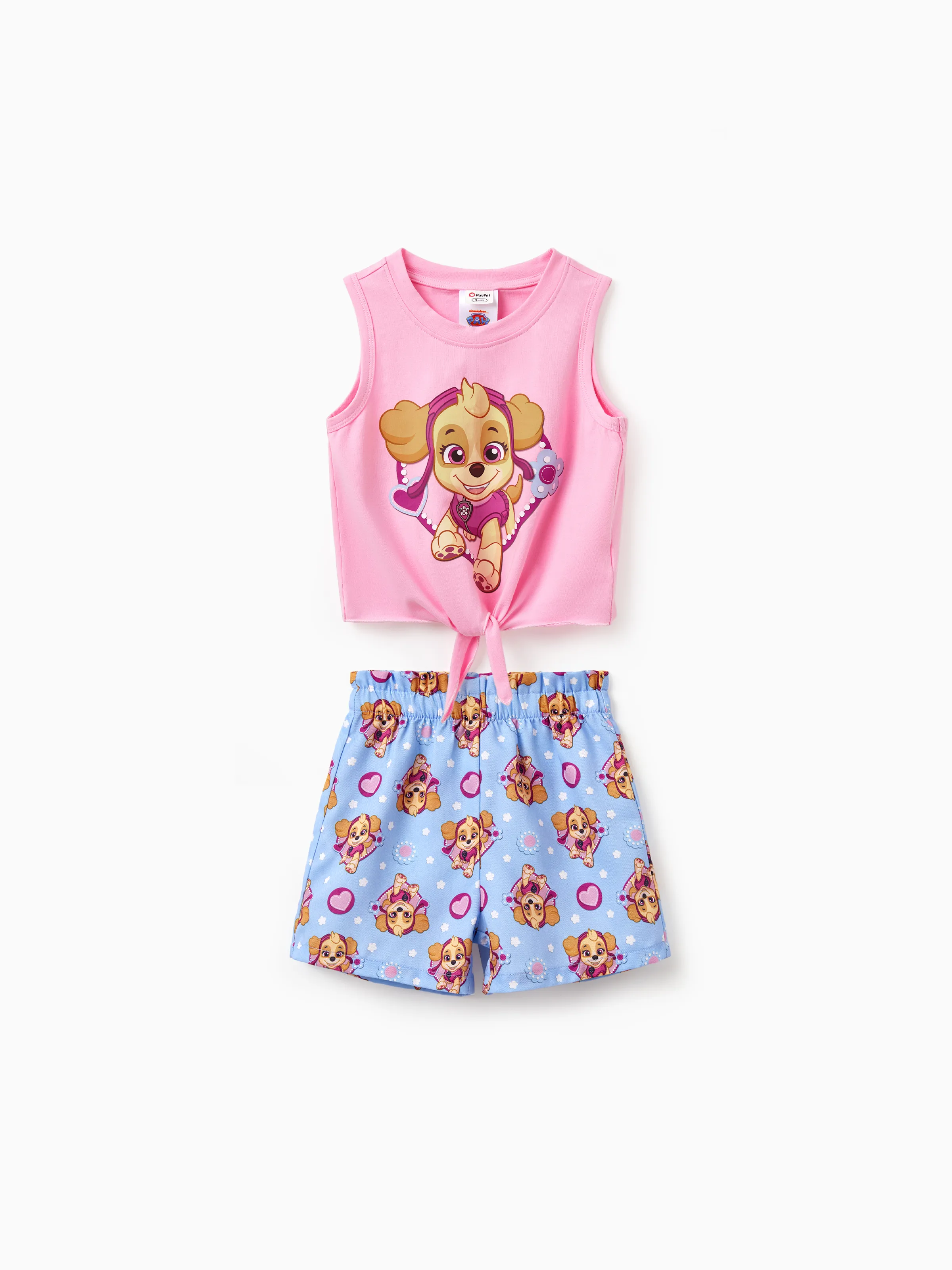PAW Patrol Toddler Girl 2pcs Skye Cotton Top and Shorts Set  Pink