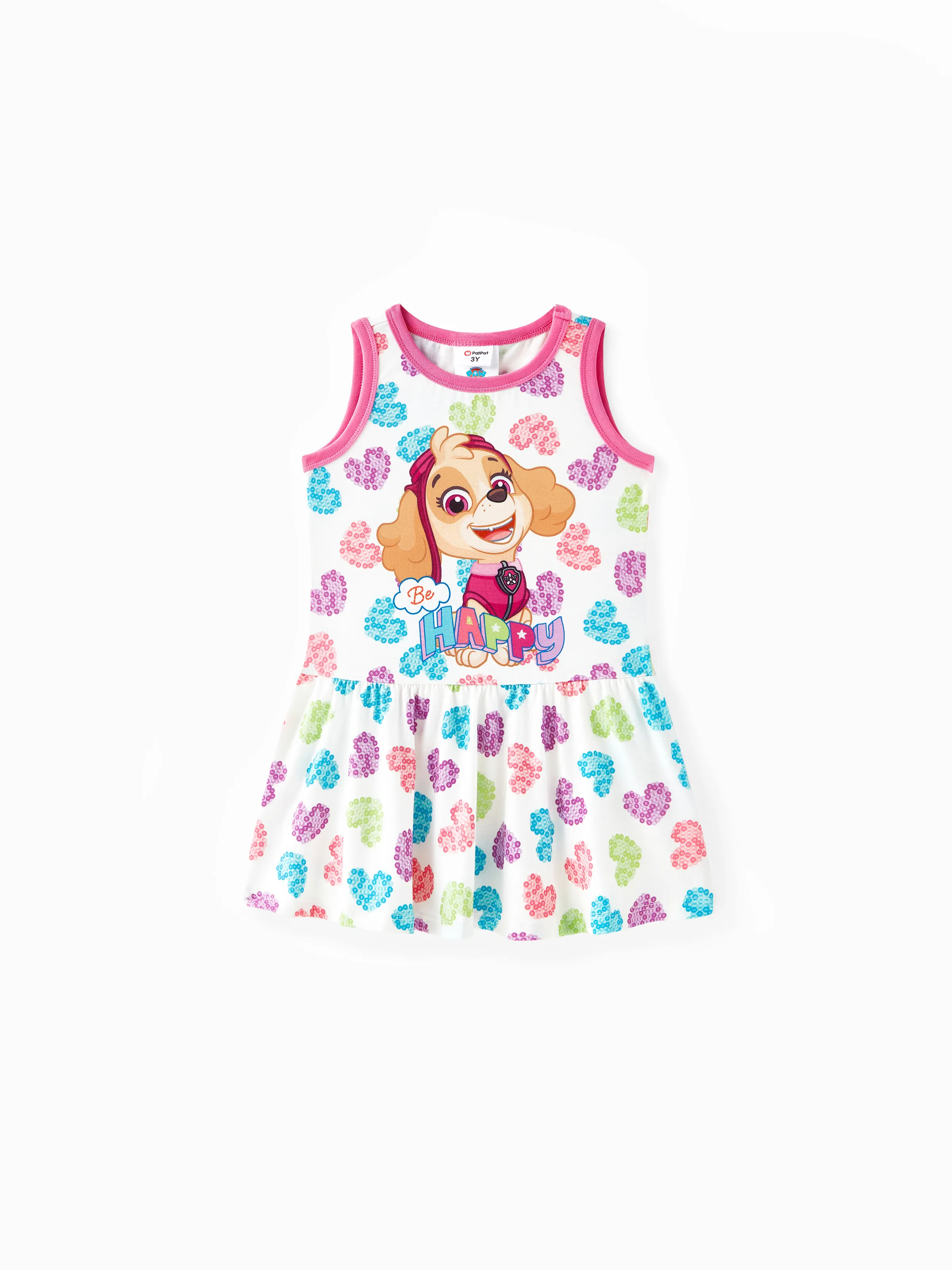 PAW Patrol Toddler Girl Skye Heart Print Naia/Cotton Sleeveless Dress Multi-color
