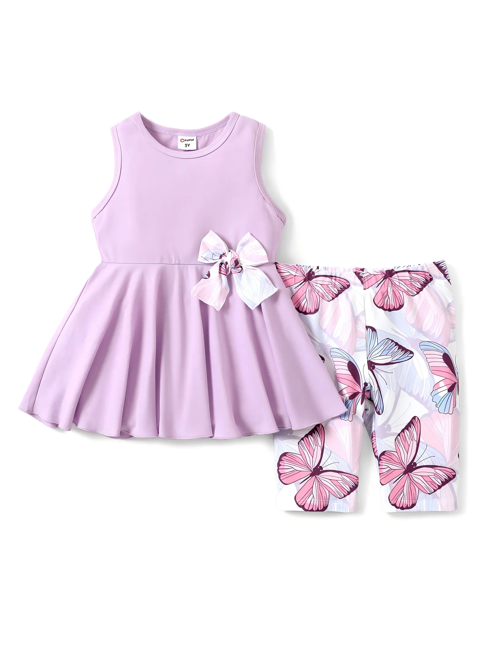 Toddler/Kid Girl 2pcs Tunie Top and Leggings Set Purple