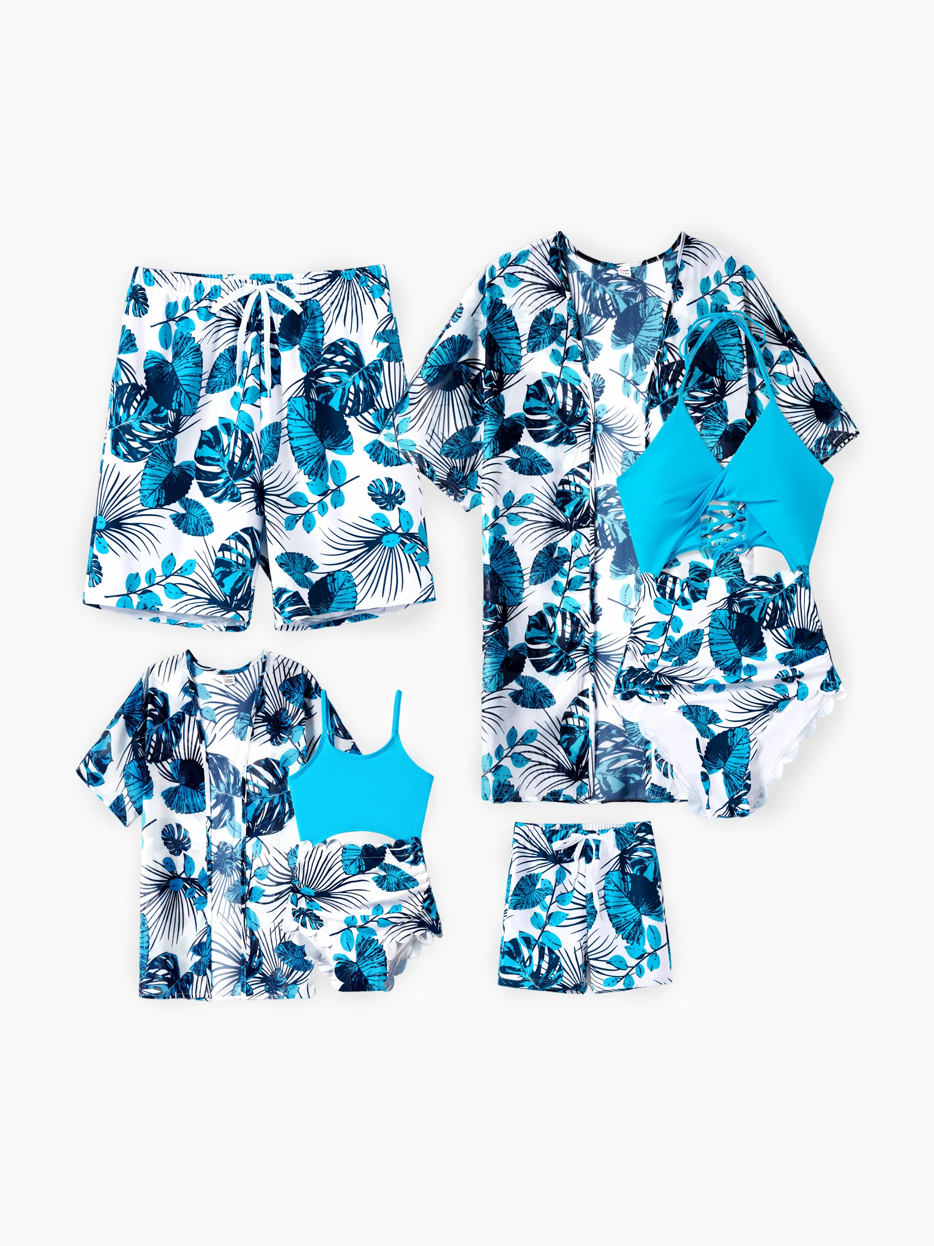 Toddler Boy Drawstring Swim Trunks BLUEWHITE - Image 2
