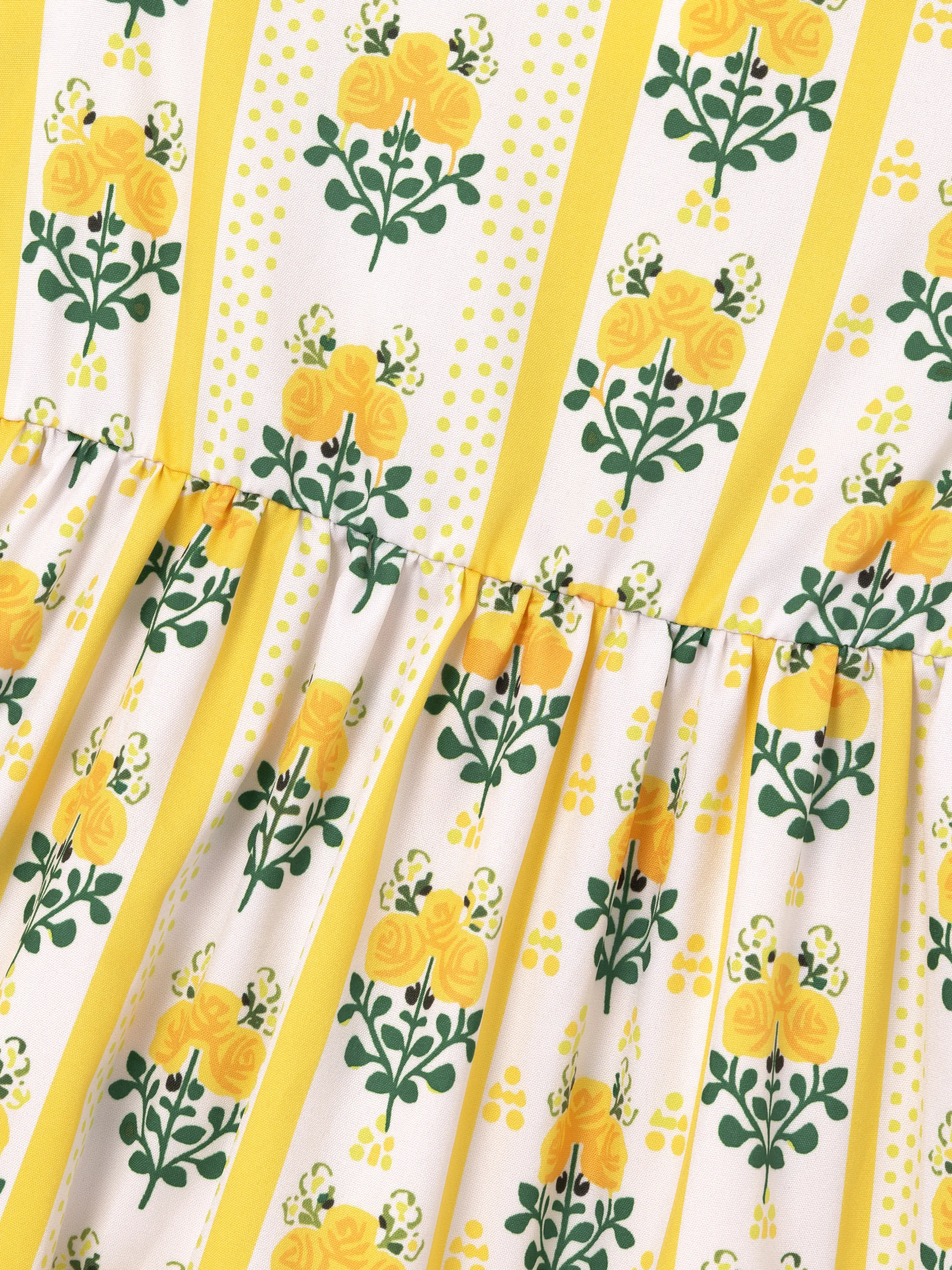 Fresh Market Toddler Girl Floral Stripe Print Dress Yellow - Image 5