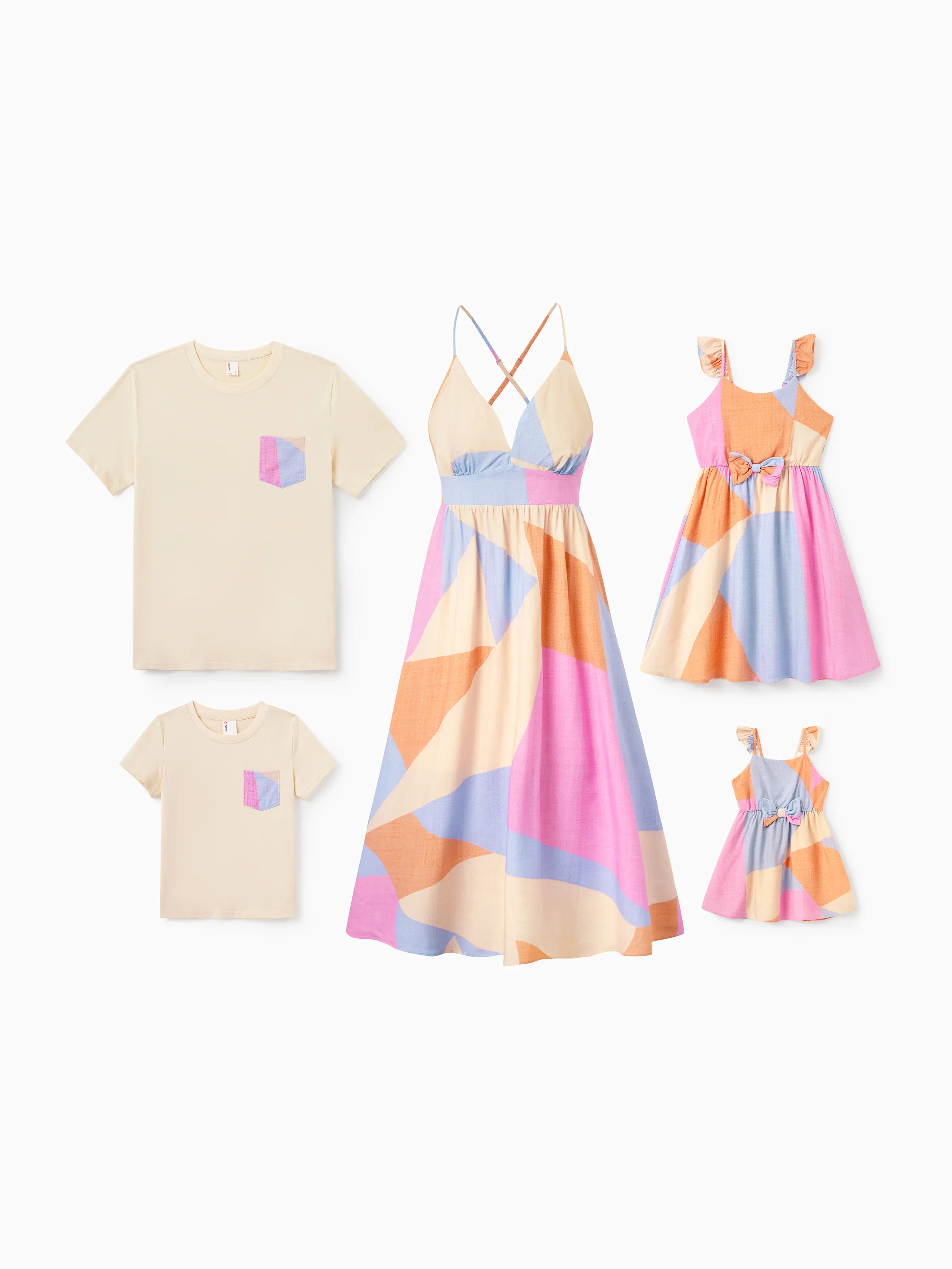Toddler/Kid Girl Colorblock Sleeveless Strappy Dress Multi-color - Image 4