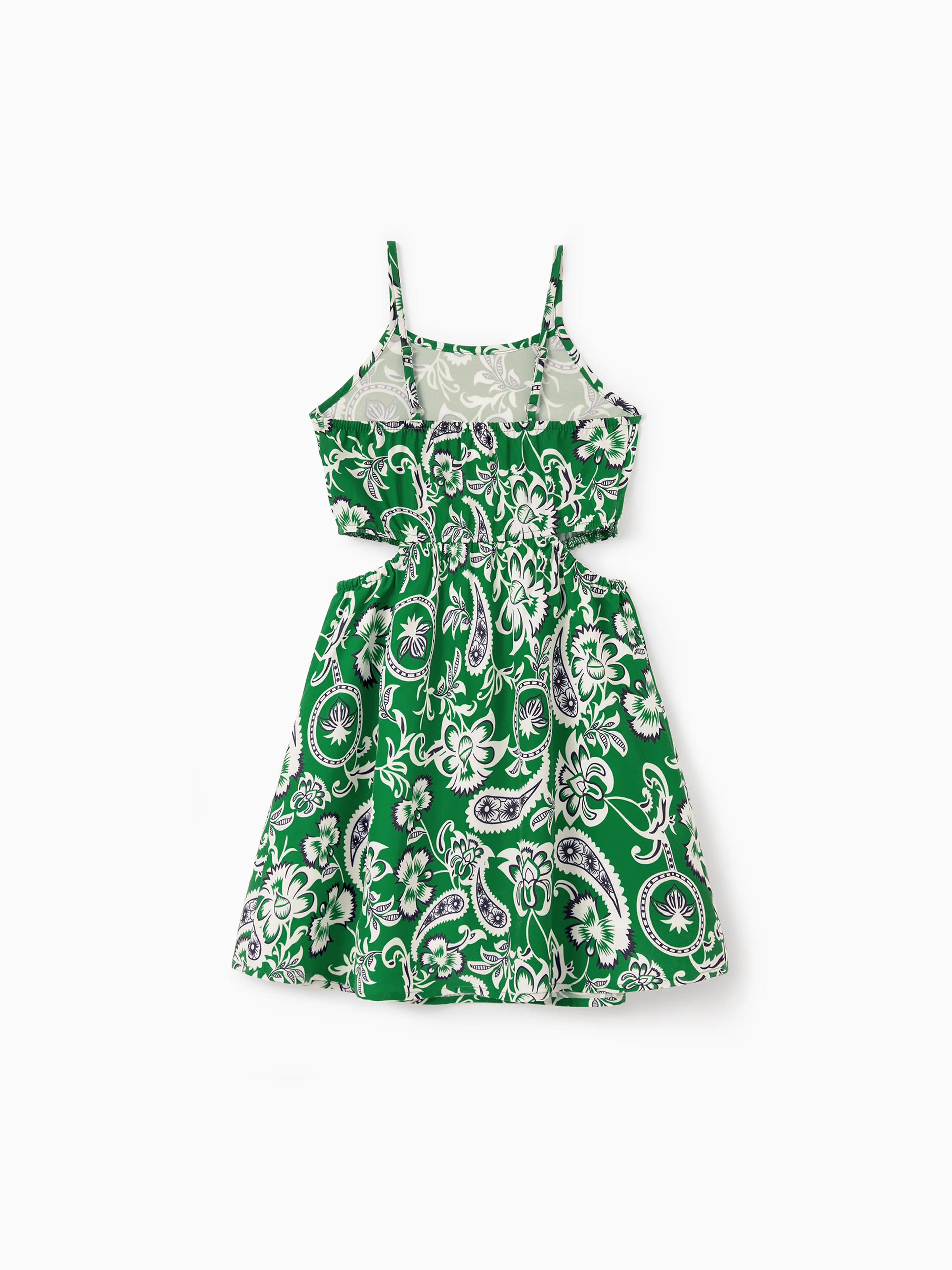 Toddler/Kid Girl Strappy Smocked  Dress for Summer Vacation  Green - Image 5