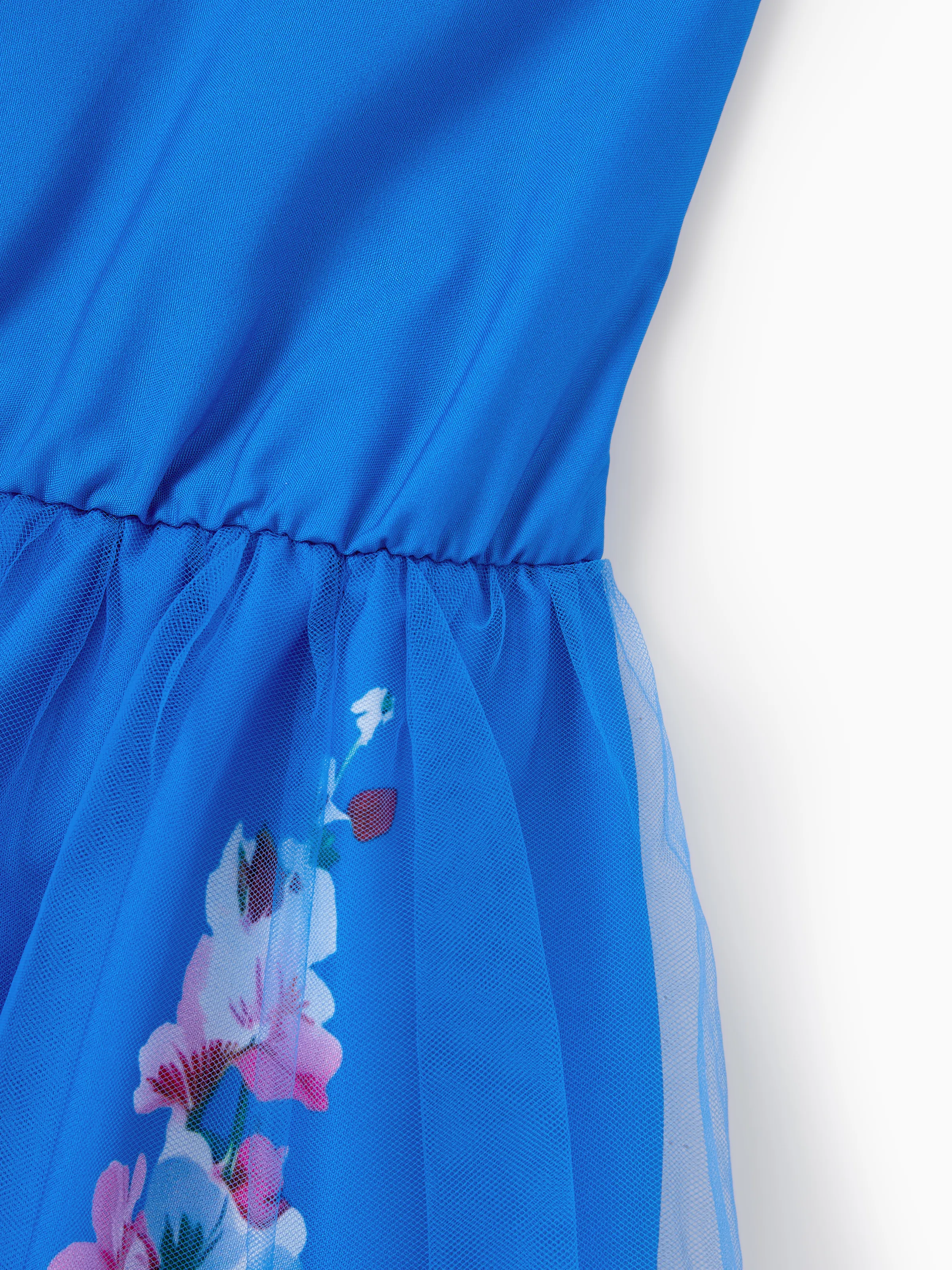 Toddler/Kid Girl Outfits Set Floral Sleeveless Dress or Short-sleeve T-shirt Blue - Image 6