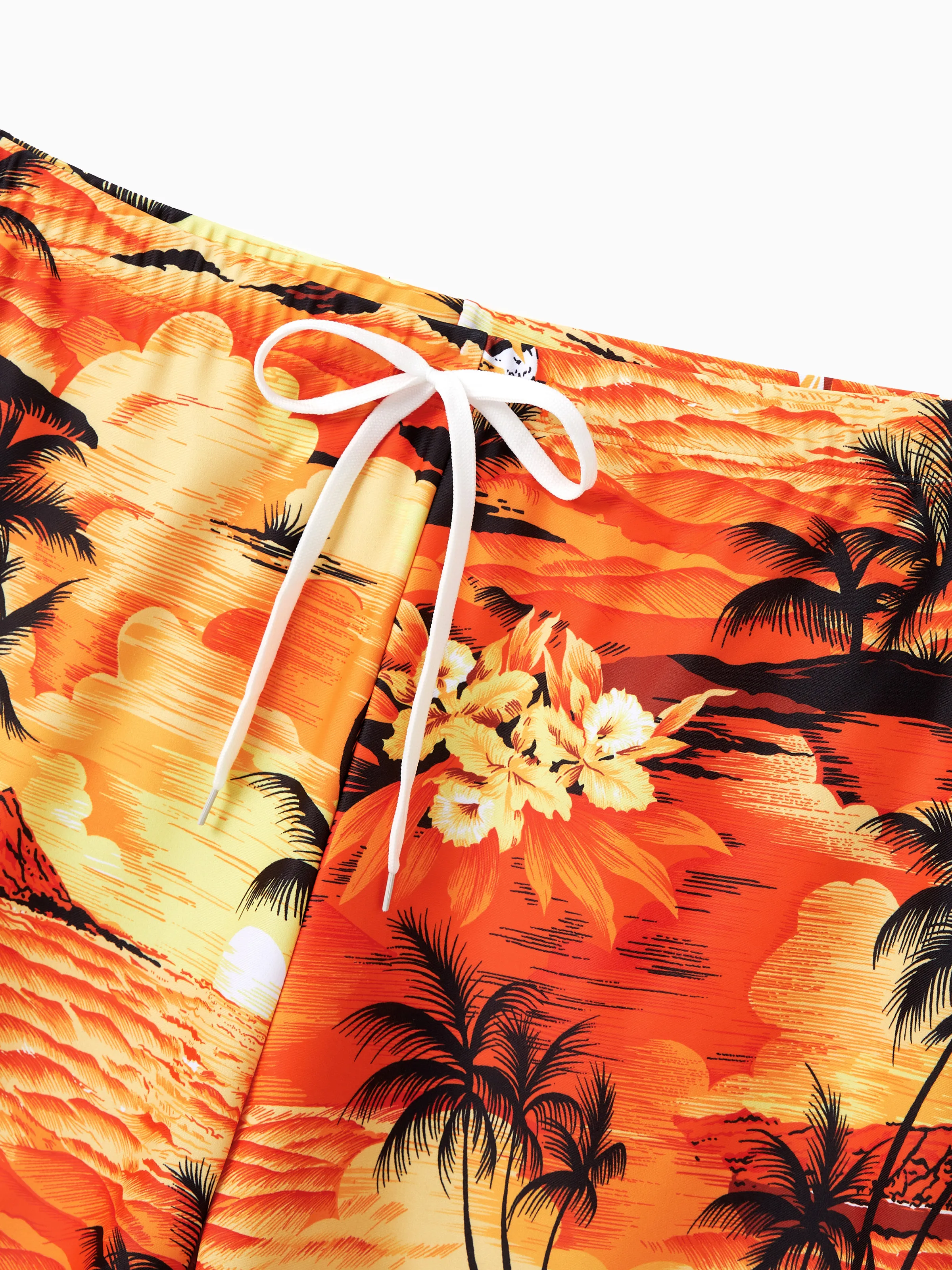 Daddy & Daughter Tropical Hawaiian Swimsuits Swimwear Orange - Image 5